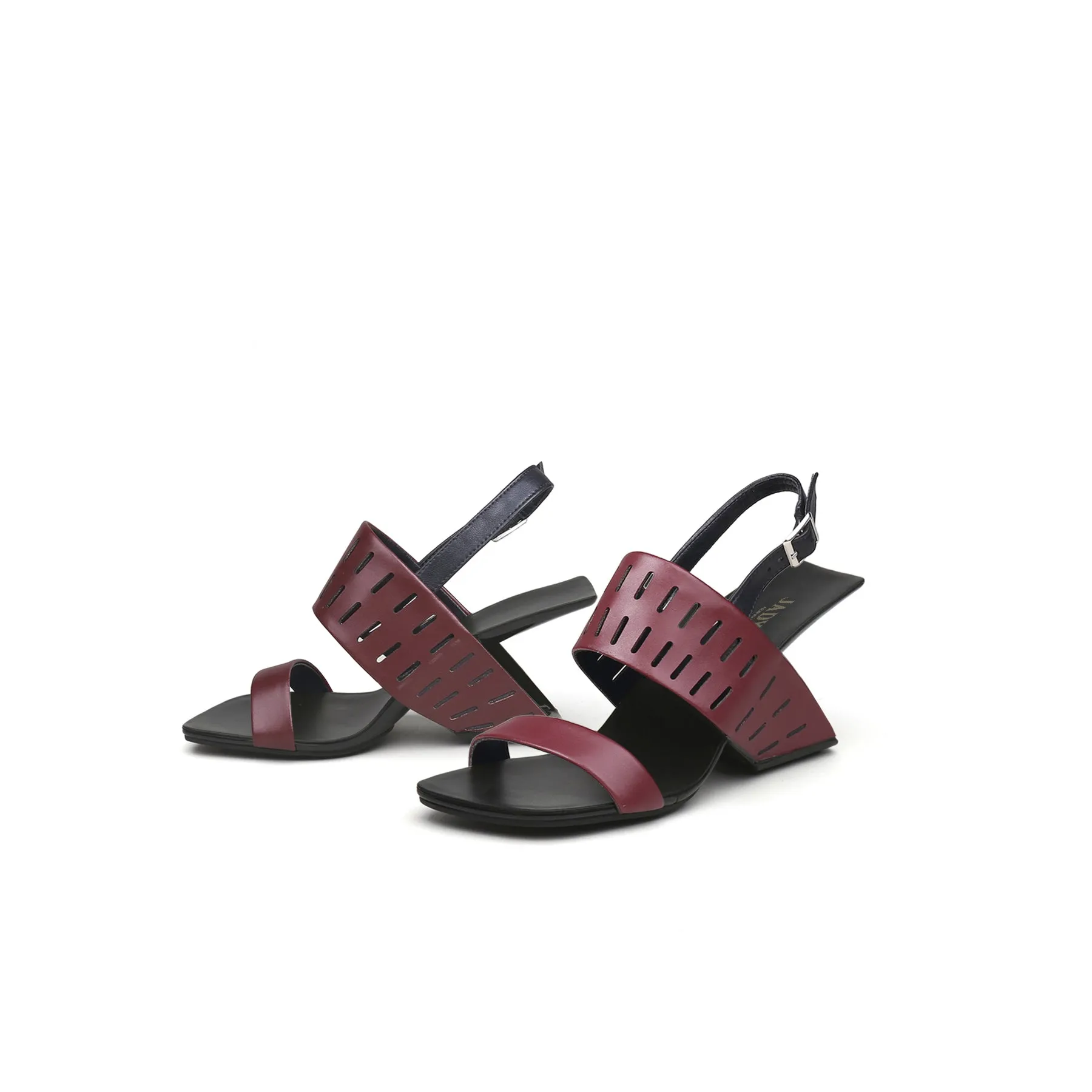Abstract Double Strap Slingback Sandals