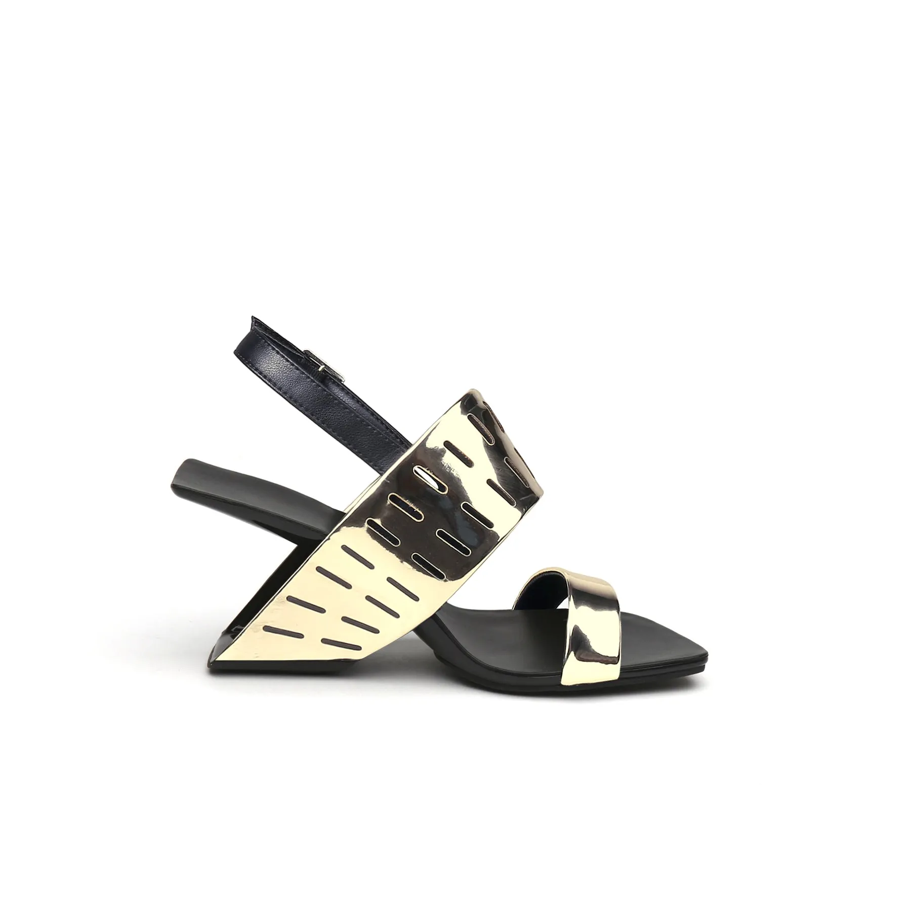 Abstract Double Strap Slingback Sandals