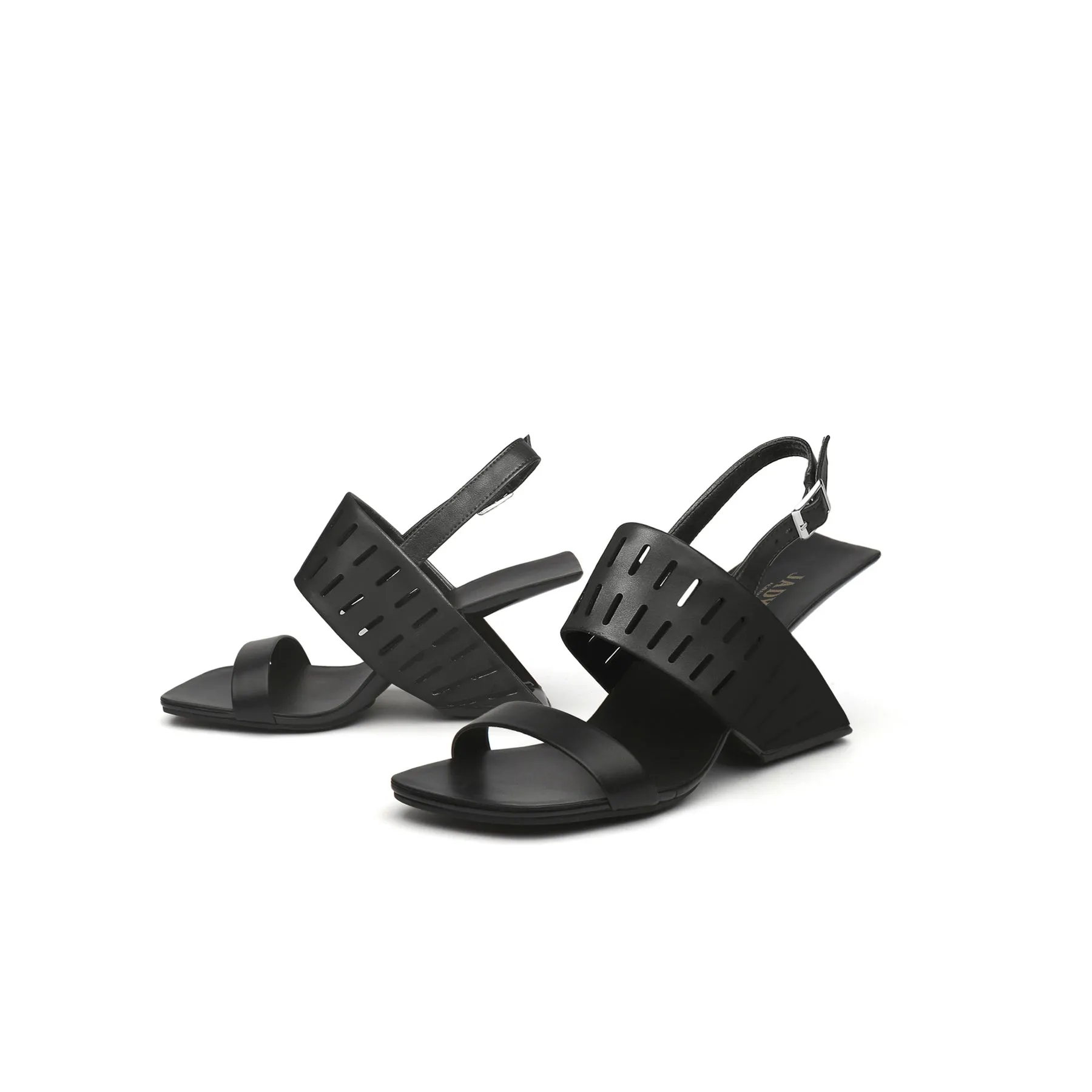 Abstract Double Strap Slingback Sandals