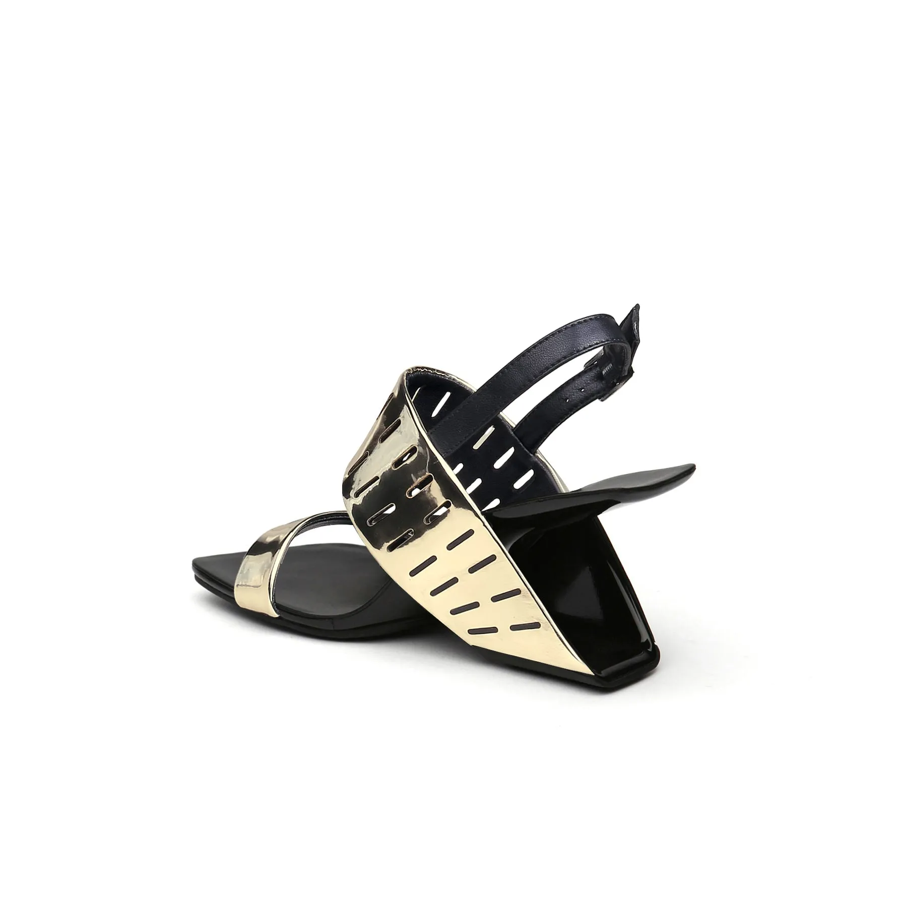 Abstract Double Strap Slingback Sandals