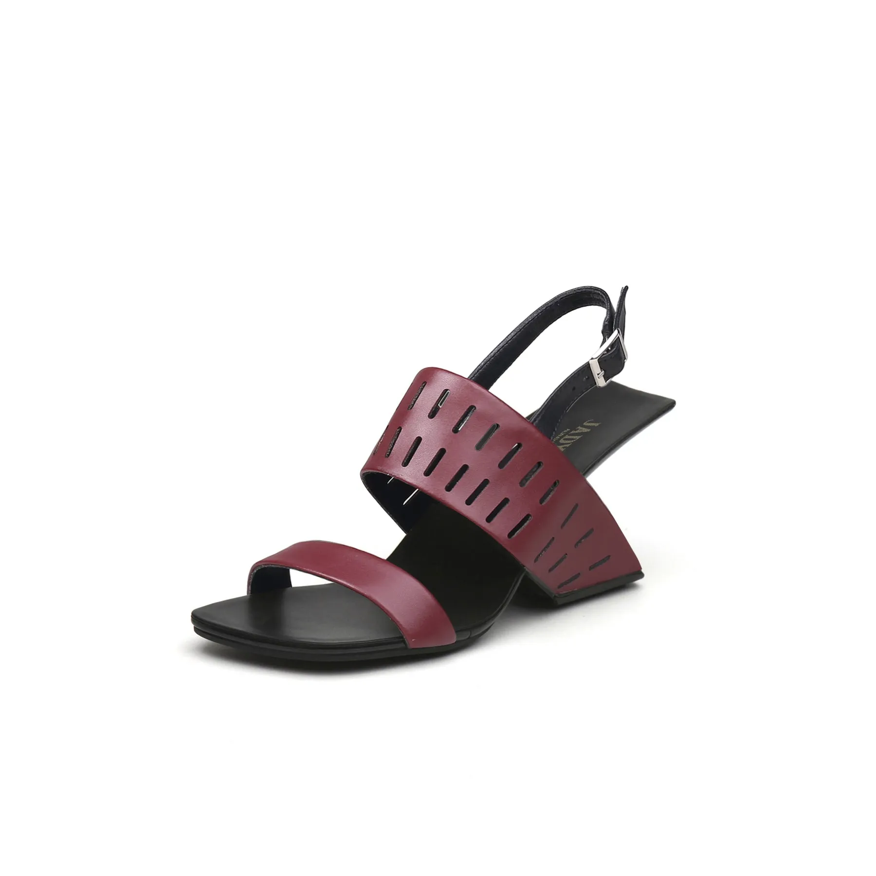Abstract Double Strap Slingback Sandals
