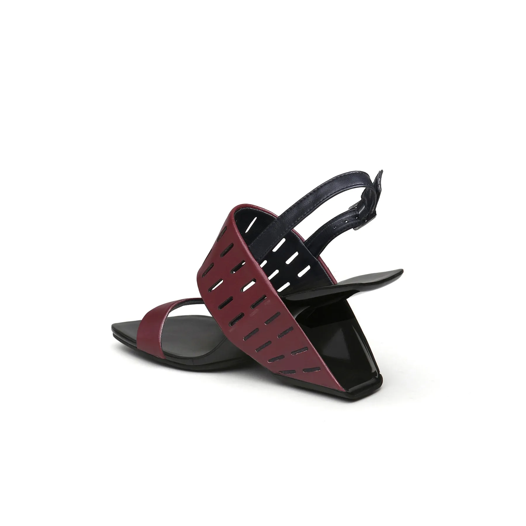 Abstract Double Strap Slingback Sandals