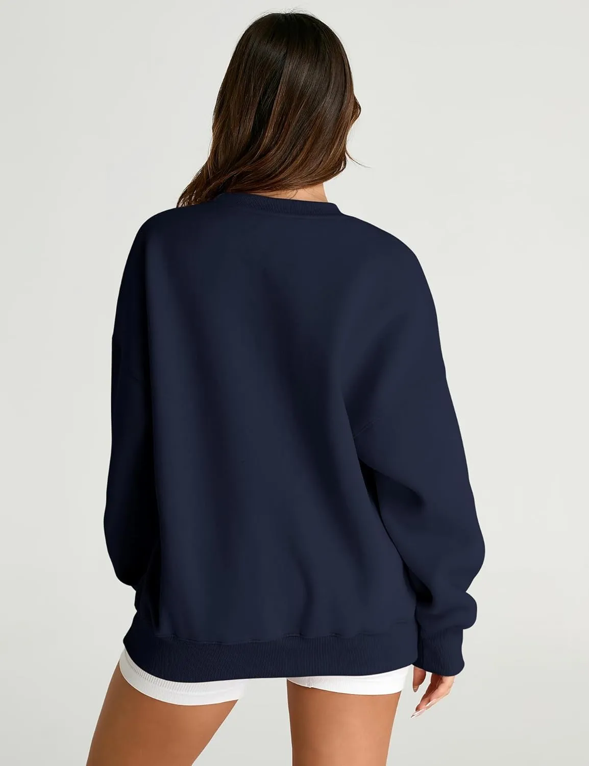 AKEWEI Women Oversized Sweatshirt Fall Outfits 2024 Teen Girl Clothes Graphic Crew Neck Preppy Fleece Pullover Tops