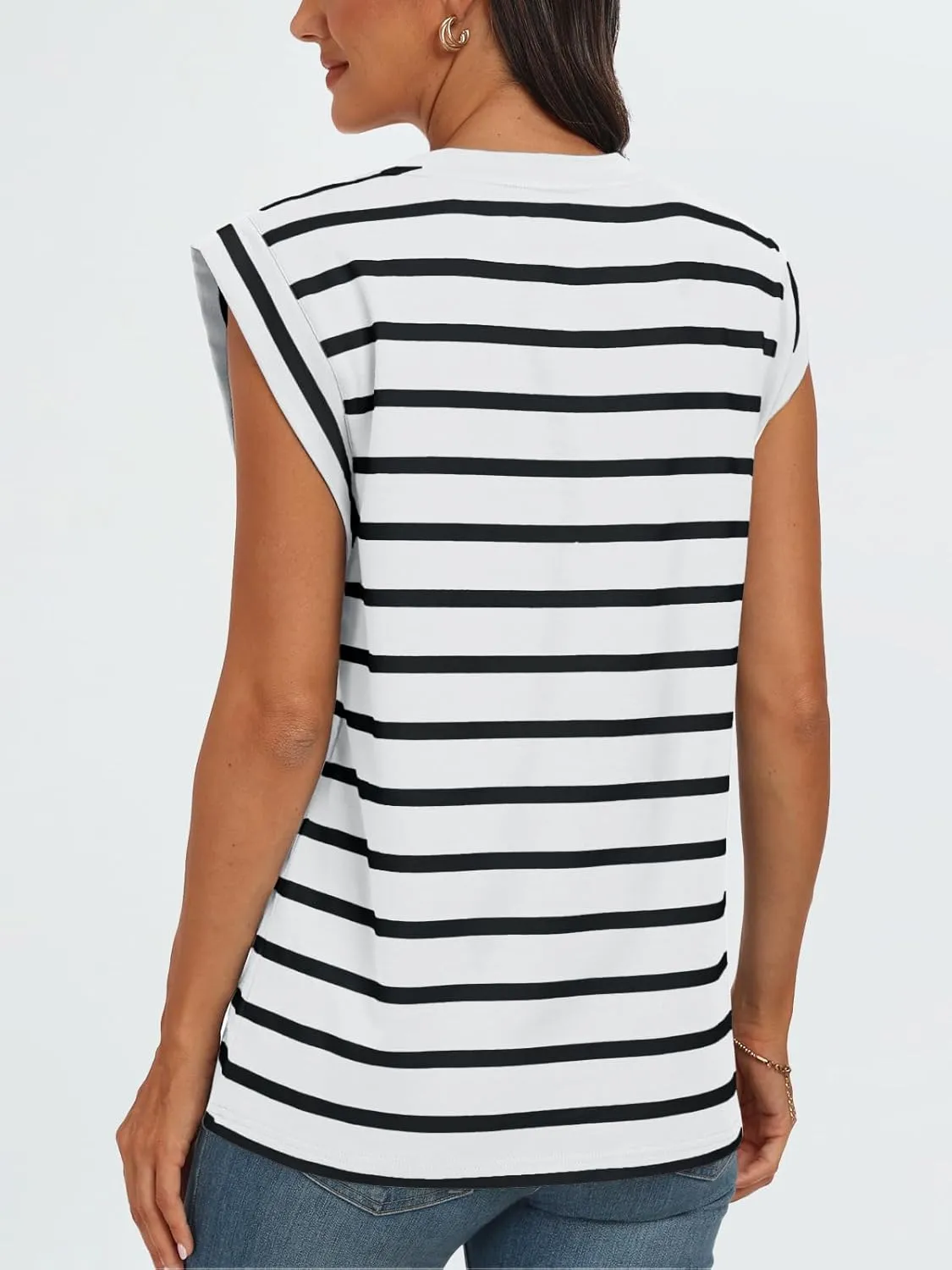AUTOMET Women's Sleeveless Summer Tank Tops Casual Trendy T Shirts Basic Trendy Cap Sleeve Oversized Tee