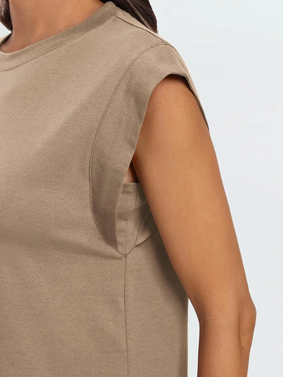 AUTOMET Women's Sleeveless Summer Tank Tops Casual Trendy T Shirts Basic Trendy Cap Sleeve Oversized Tee