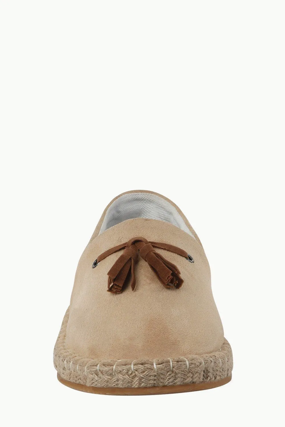 Beige Suede Tassel Espadrilles