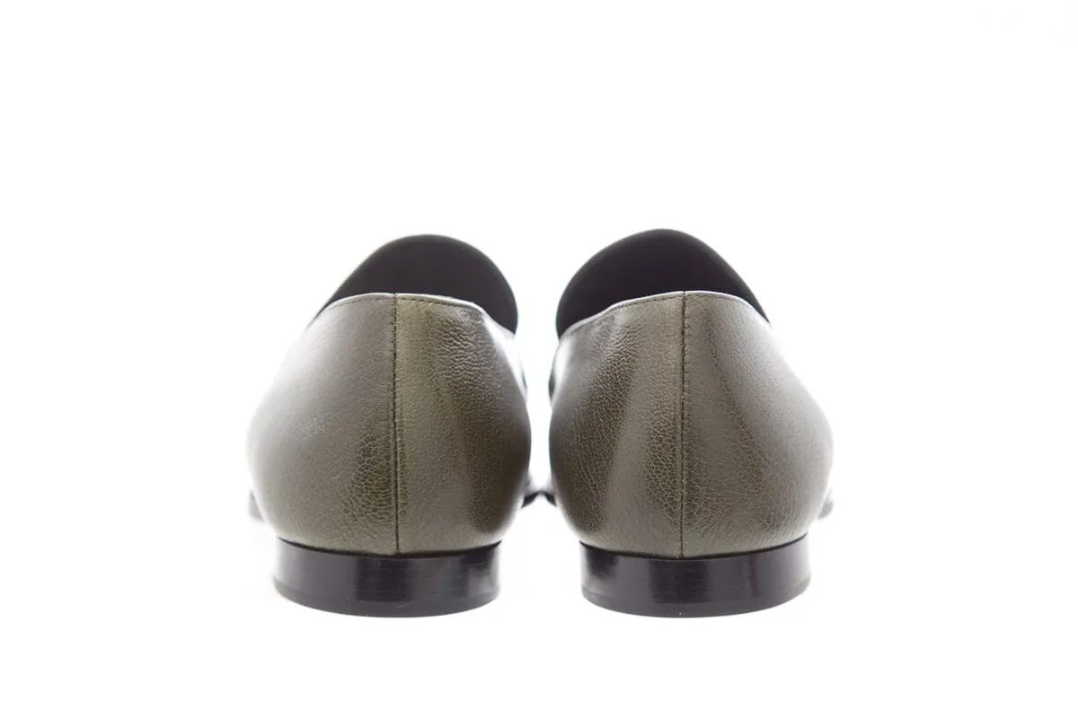 Bottega Veneta Green Leather Loafers SZ 39.5