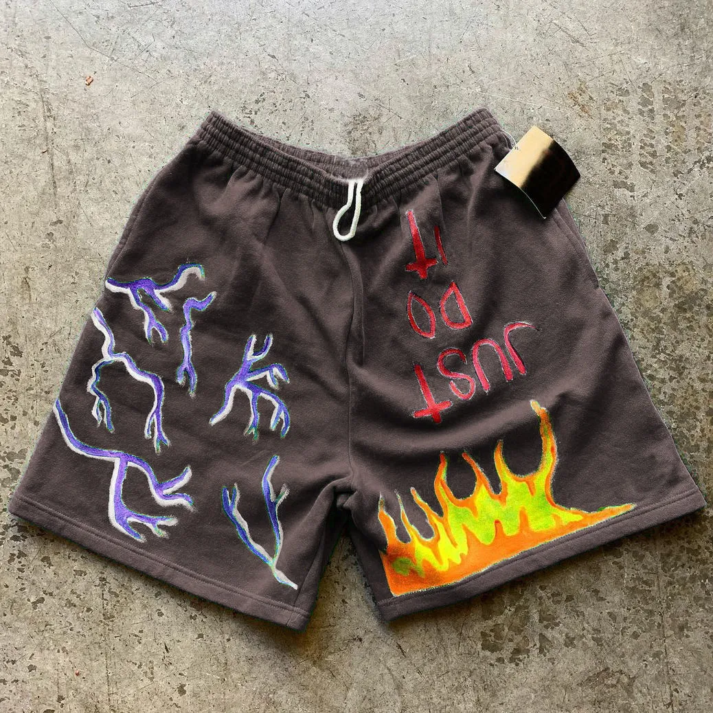 Casual personality printed shorts men