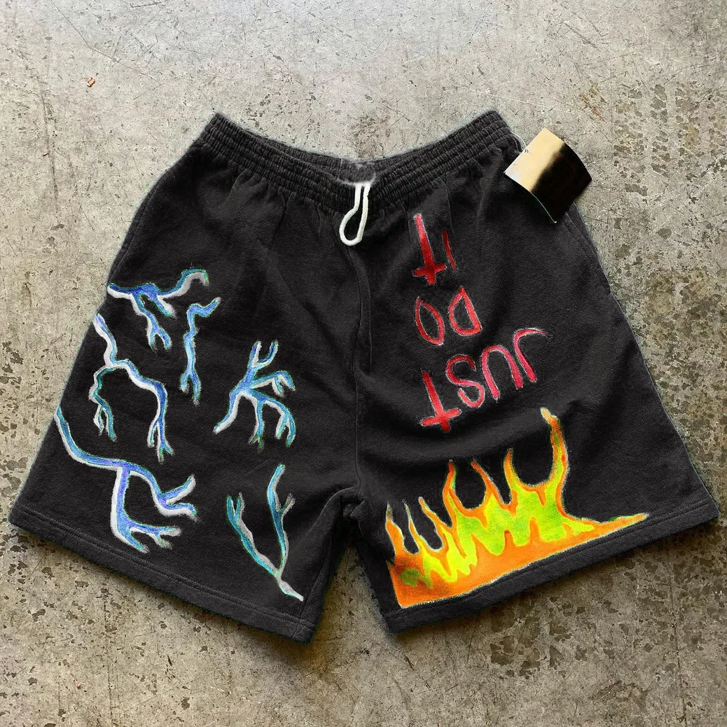 Casual personality printed shorts men