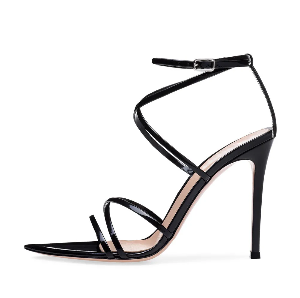 Cross band ultra-high heel pointed sandals Party Shoes
