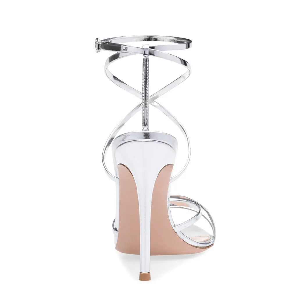 Cross band ultra-high heel pointed sandals Party Shoes