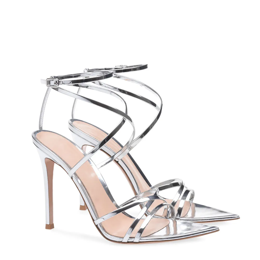 Cross band ultra-high heel pointed sandals Party Shoes