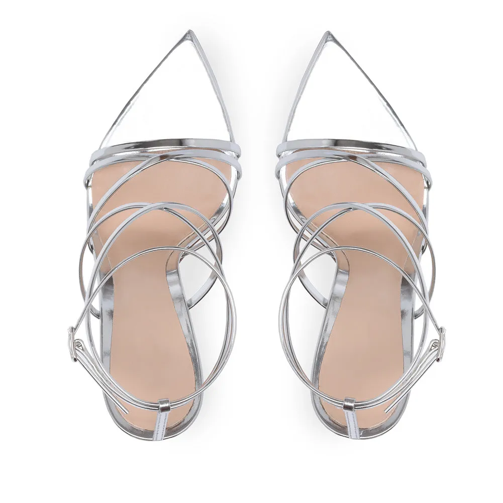 Cross band ultra-high heel pointed sandals Party Shoes