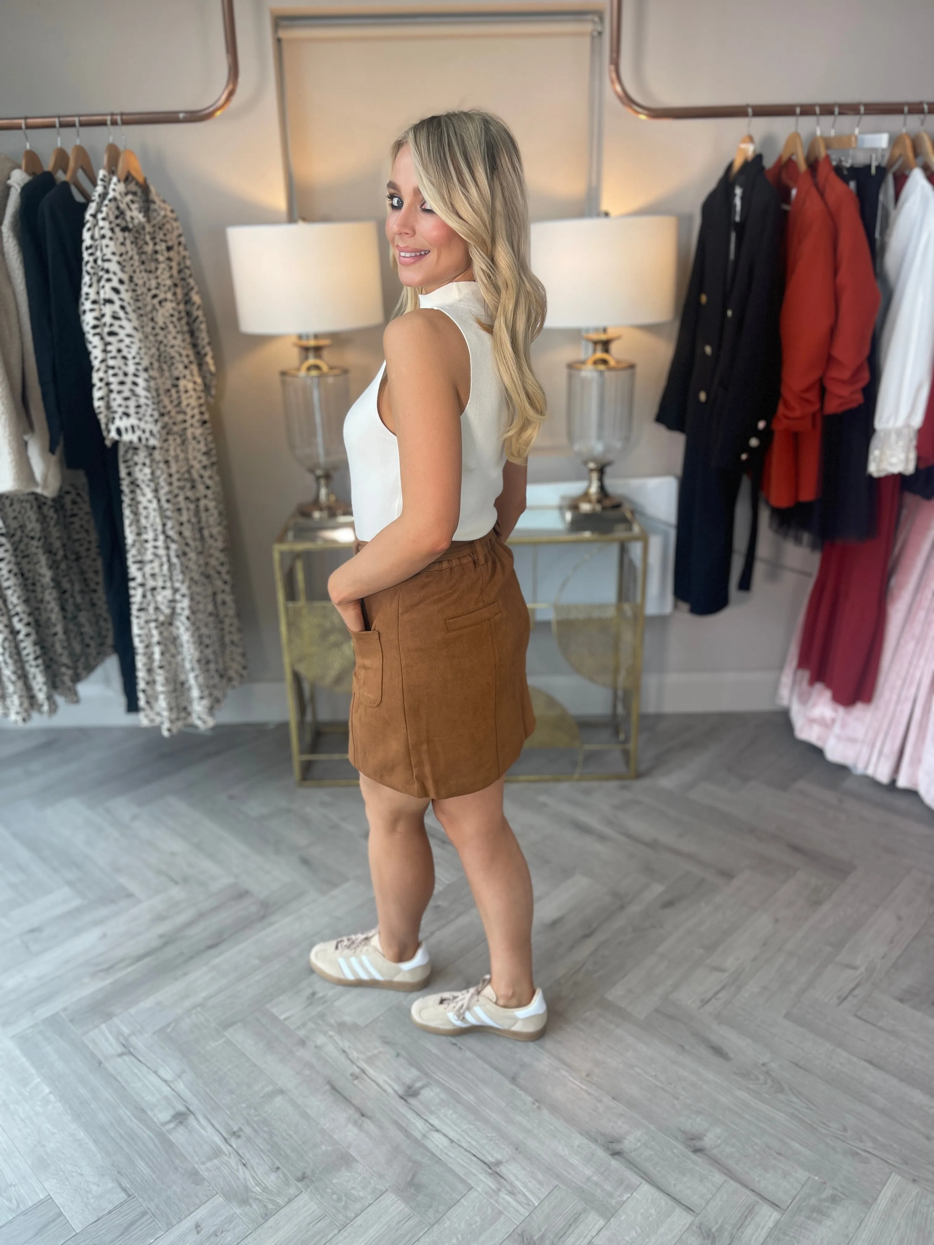 Eliza Suedette Mini Skirt
