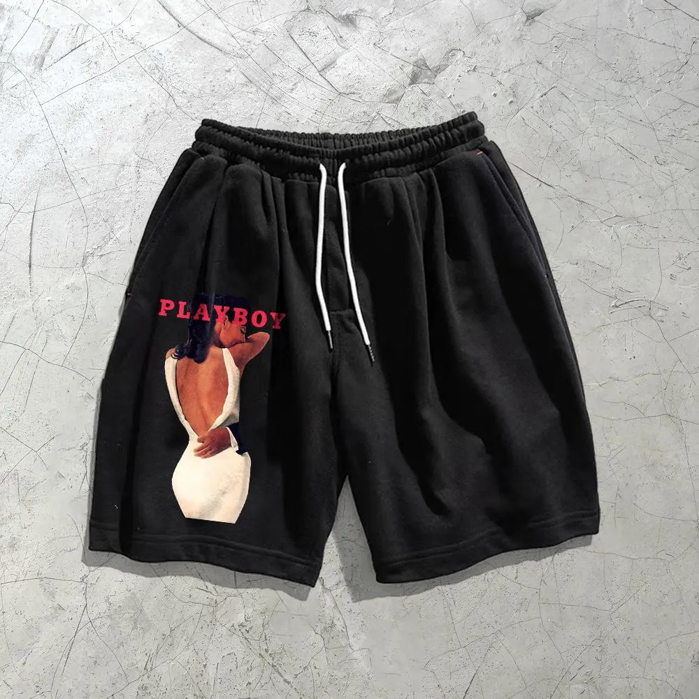 Fashion trend printing casual loose sports shorts