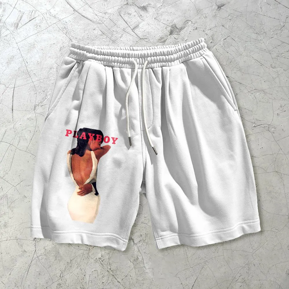 Fashion trend printing casual loose sports shorts