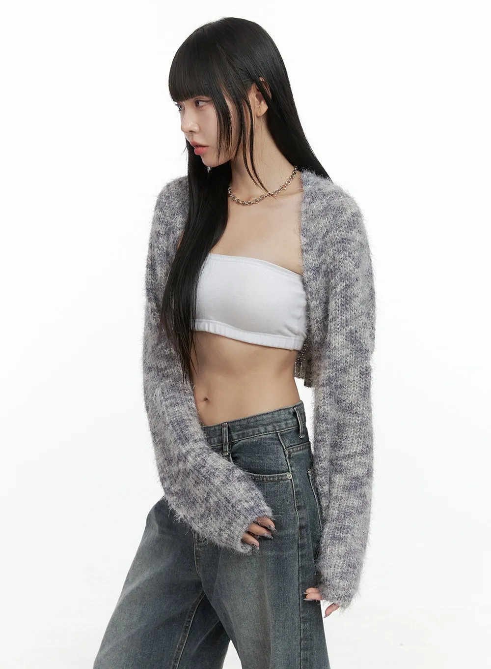 Fuzy Soft Bolero Cardigan OO401