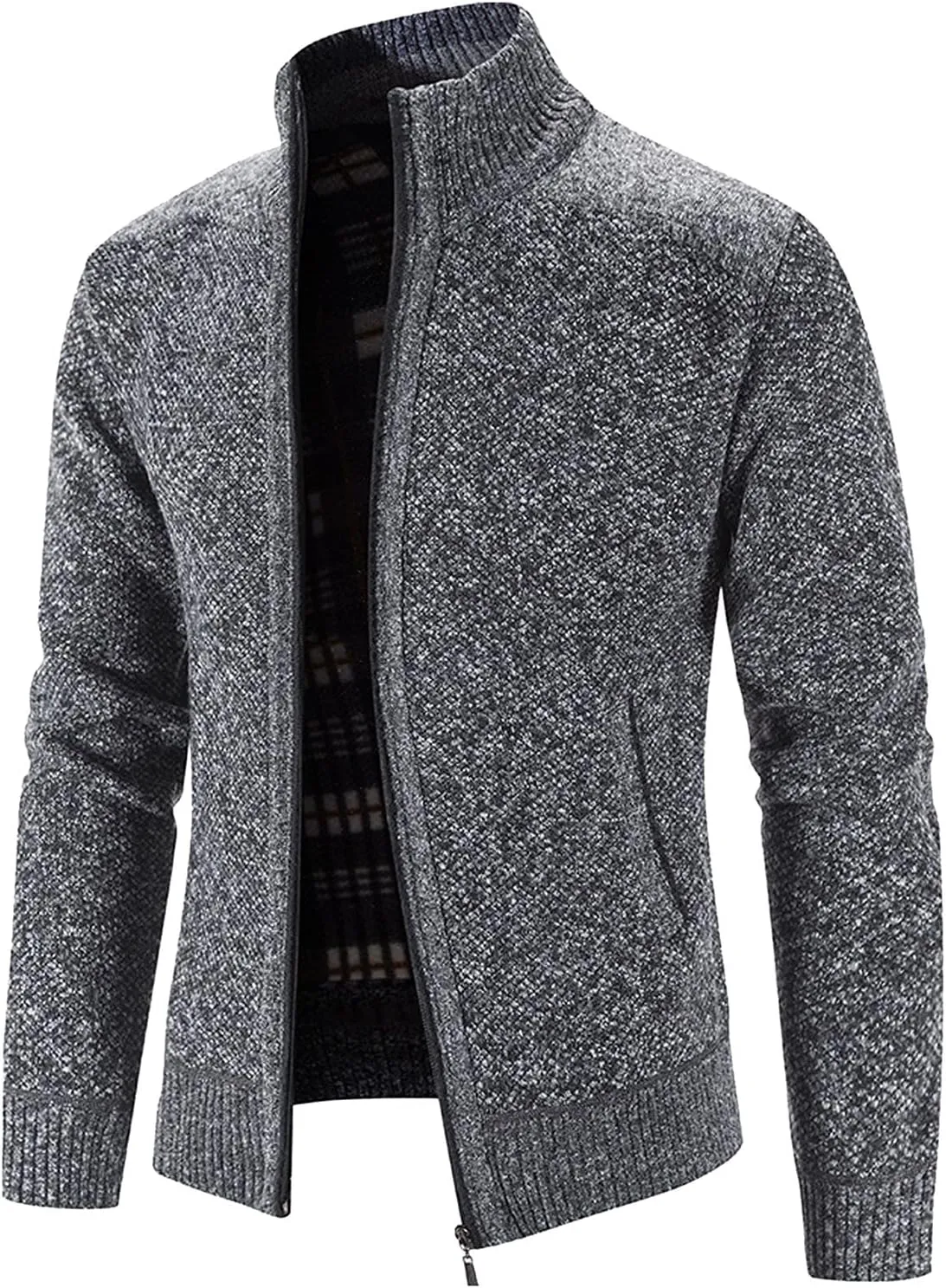 Hoodies for Men, Men's Soft Cardigan Sweater Knit Zip Up Outerwear Fall Winter Fitted Fashion Knitted Sweater