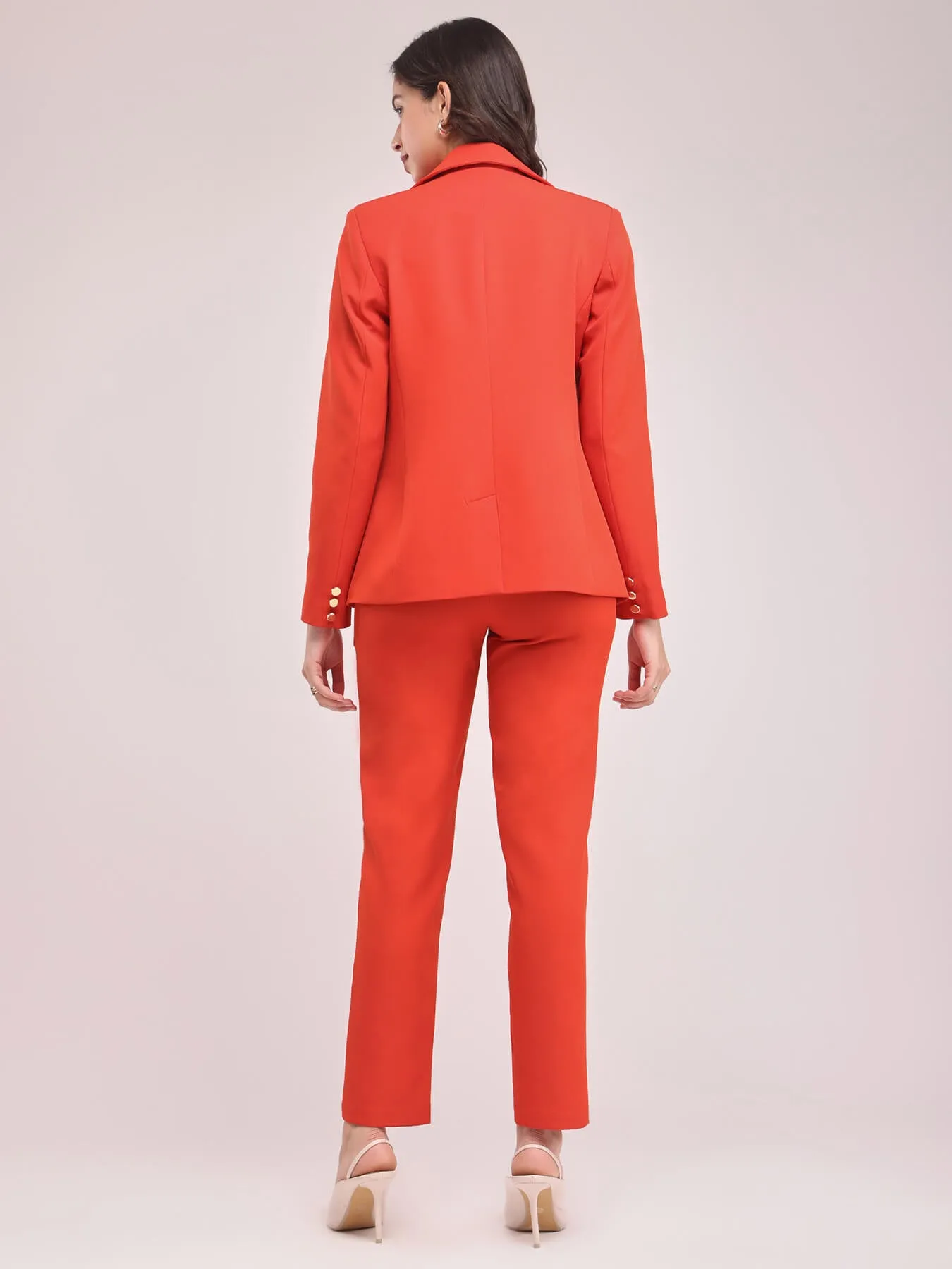 Jacket And Trousers Co-ord Set - Vermilion