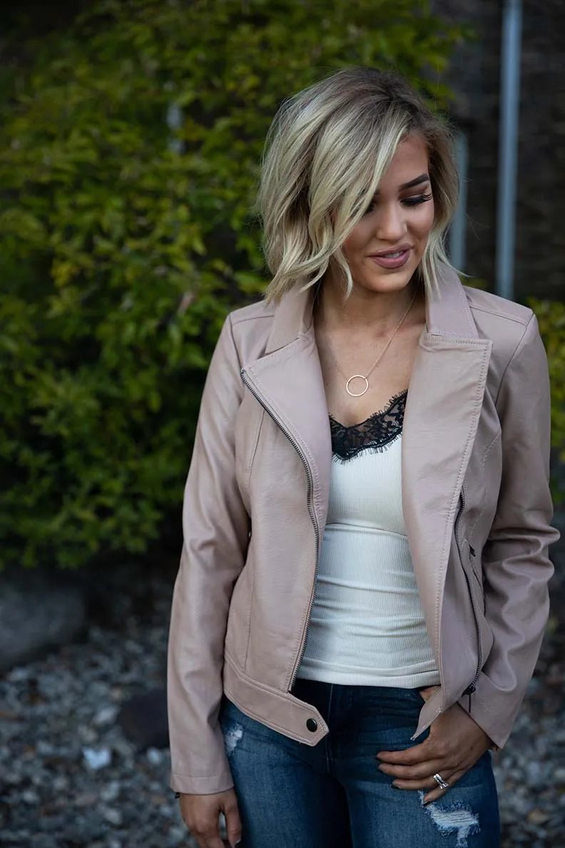 Jolene Vegan Faux Leather Moto Jacket