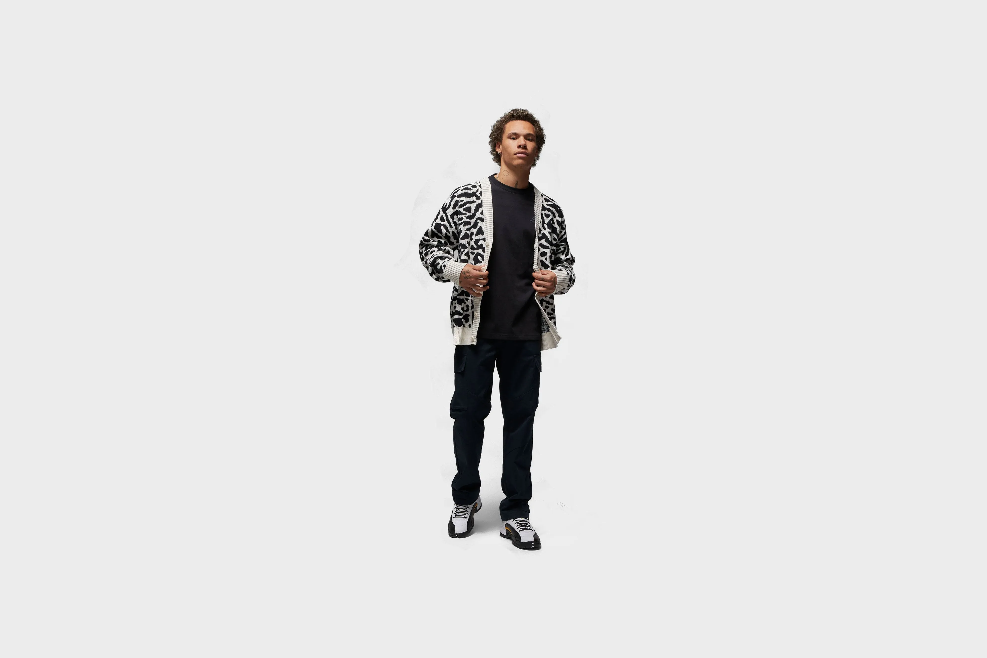Jordan Cement Print Cardigan (Cement)