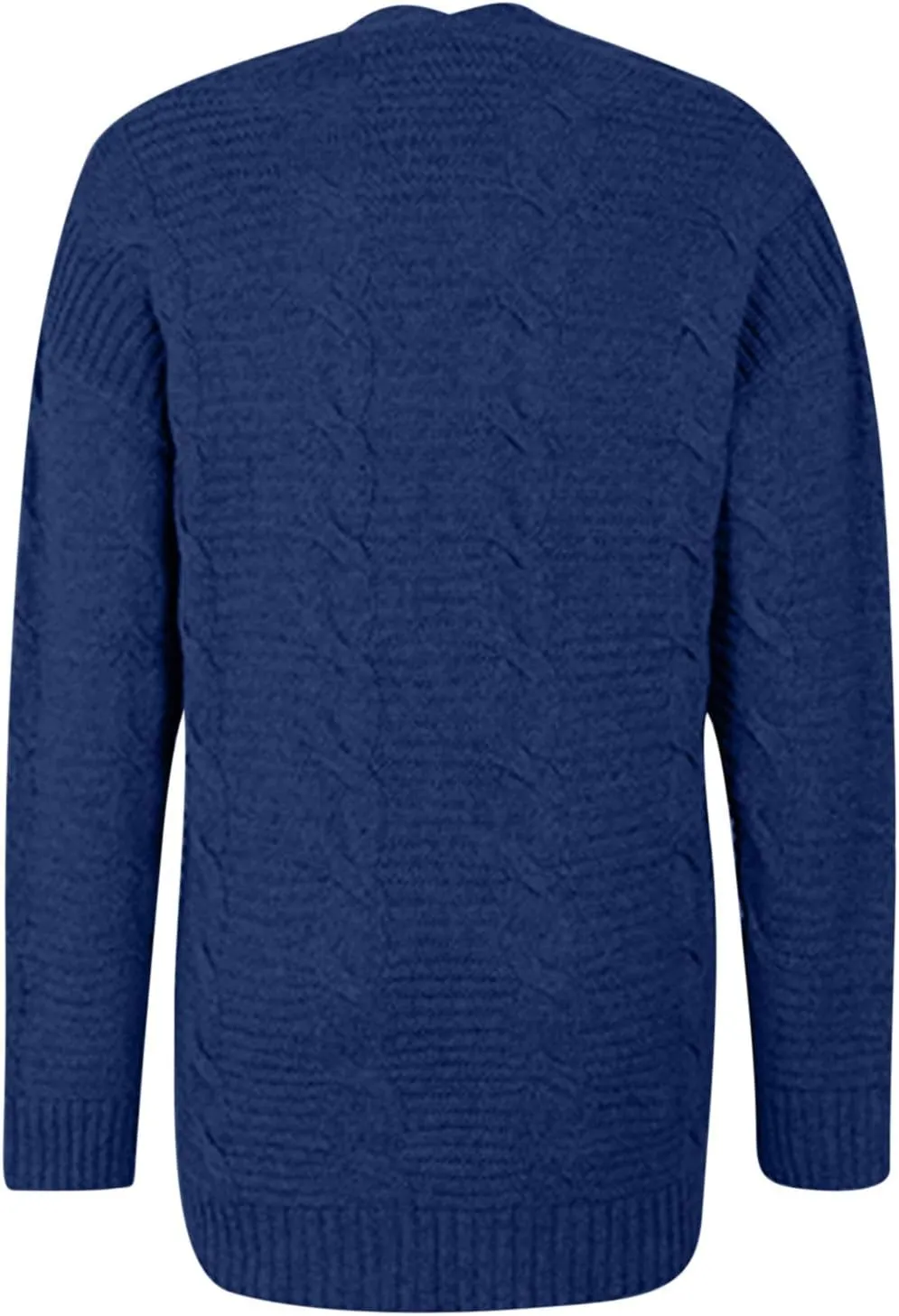 Knit Cardigan for Womens Soft Chunky Cable Knitted Open Front Long Sleeve Sweater Outwear Cover Up with Pockets