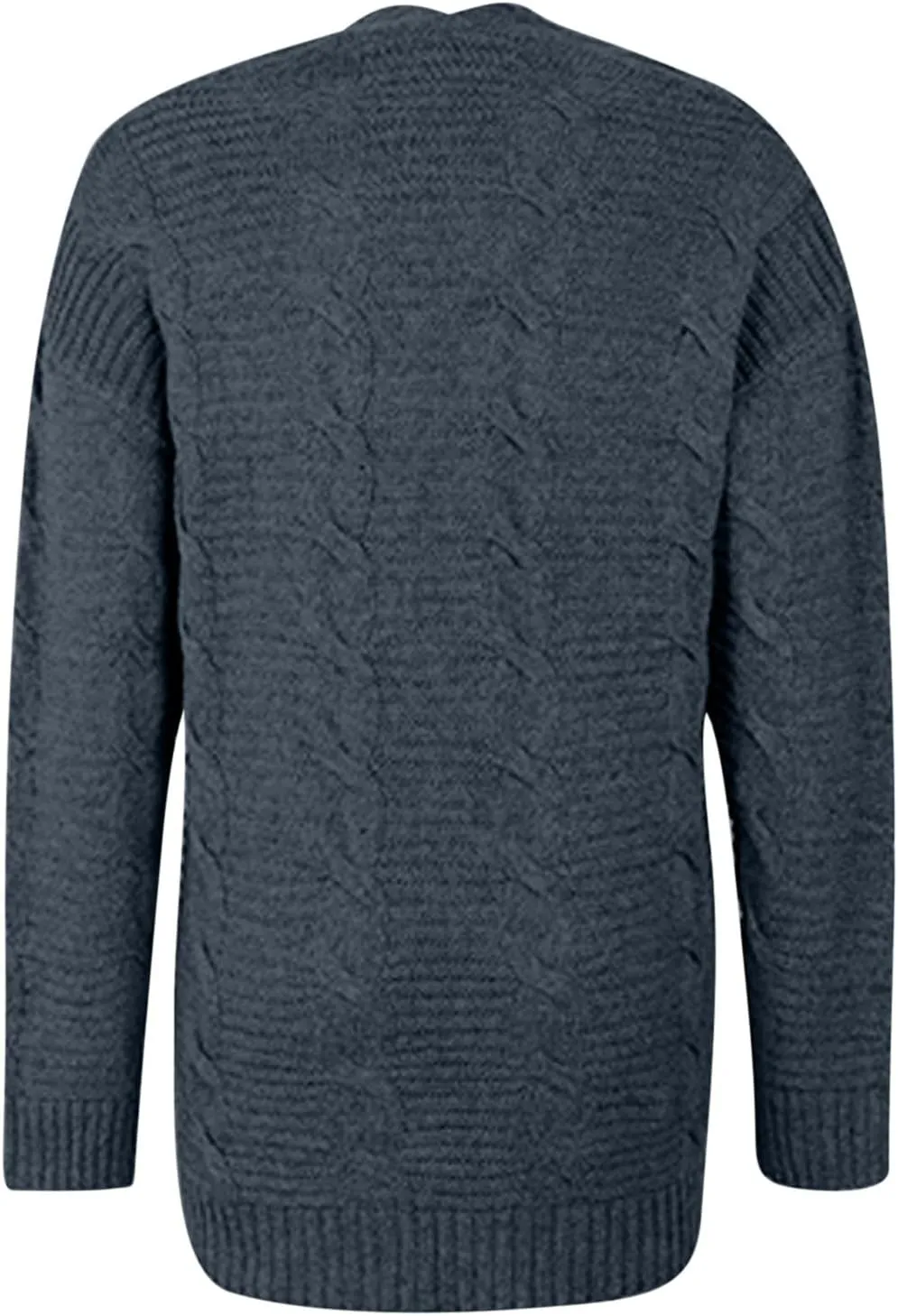 Knit Cardigan for Womens Soft Chunky Cable Knitted Open Front Long Sleeve Sweater Outwear Cover Up with Pockets