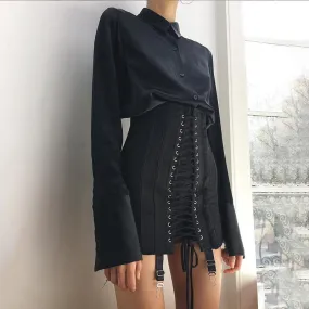 Lace Tie Stylish Up Bodycon Skirt