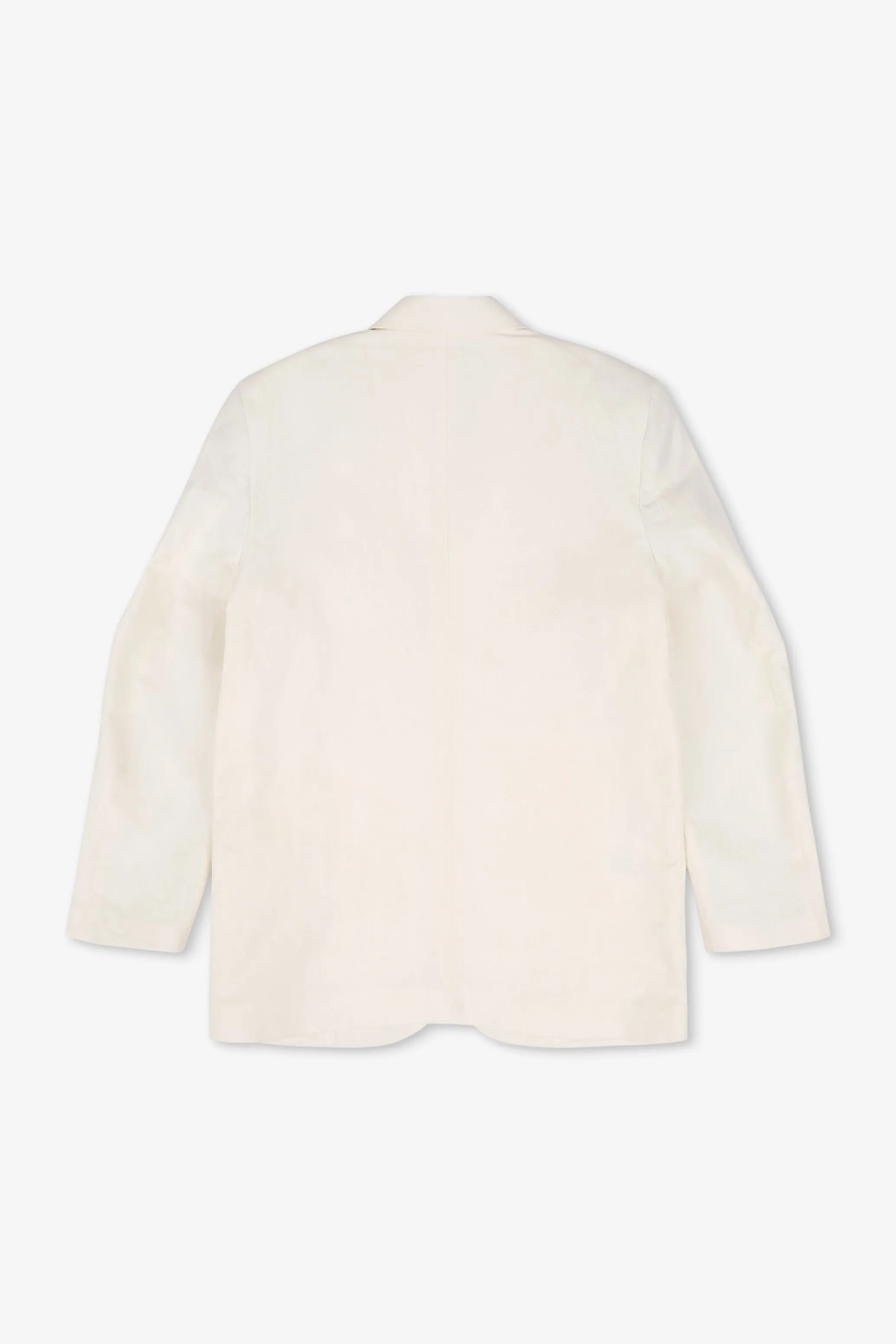 LAWRENCE OVERSIZE LINEN CANVAS BLAZER / IVORY
