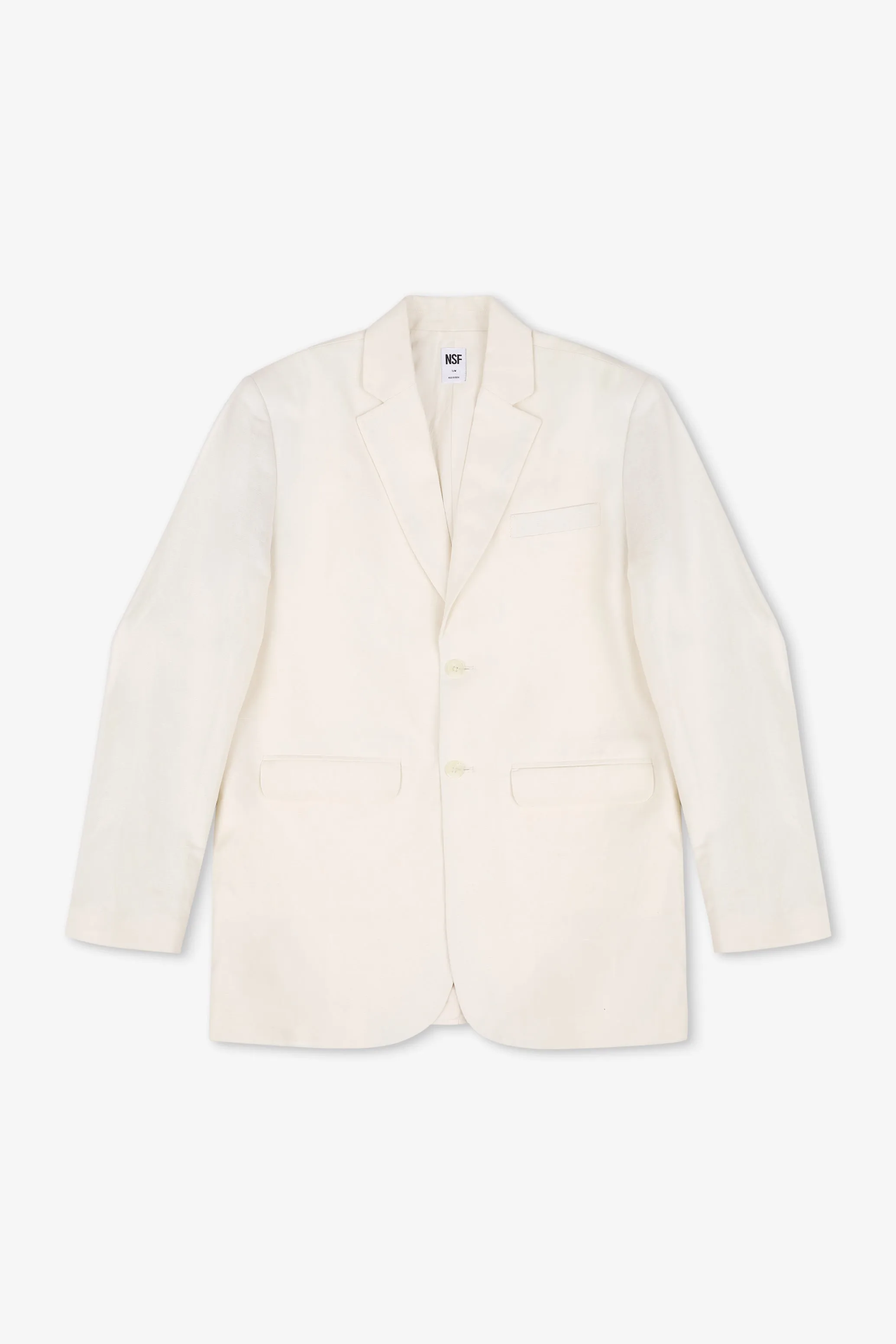 LAWRENCE OVERSIZE LINEN CANVAS BLAZER / IVORY