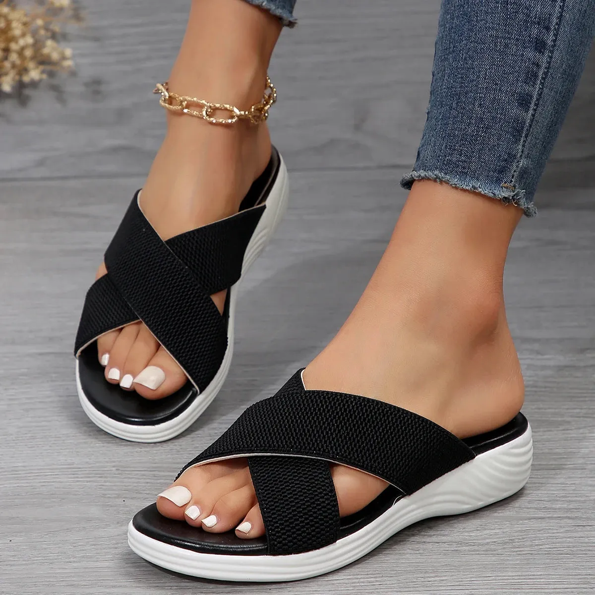 Lucretia Cross Sandals