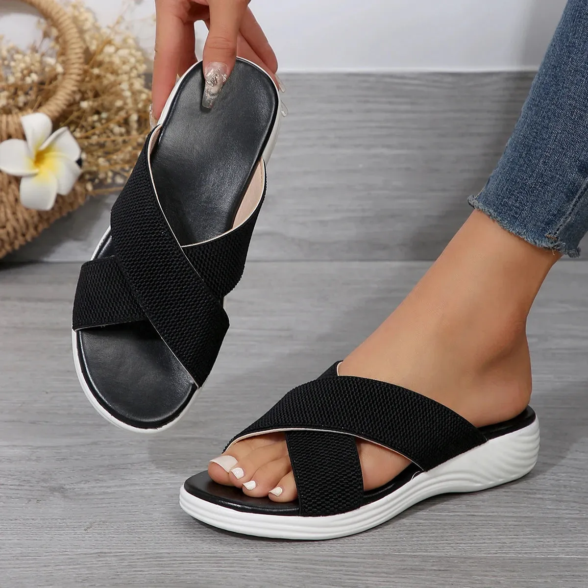 Lucretia Cross Sandals