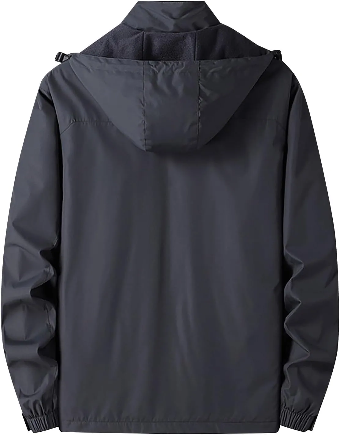 Men Lightweight Windbreaker Jacket Oversize Breathable Full Zip Waterproof Hooded Raincoat Travel Hiking Work Outwear