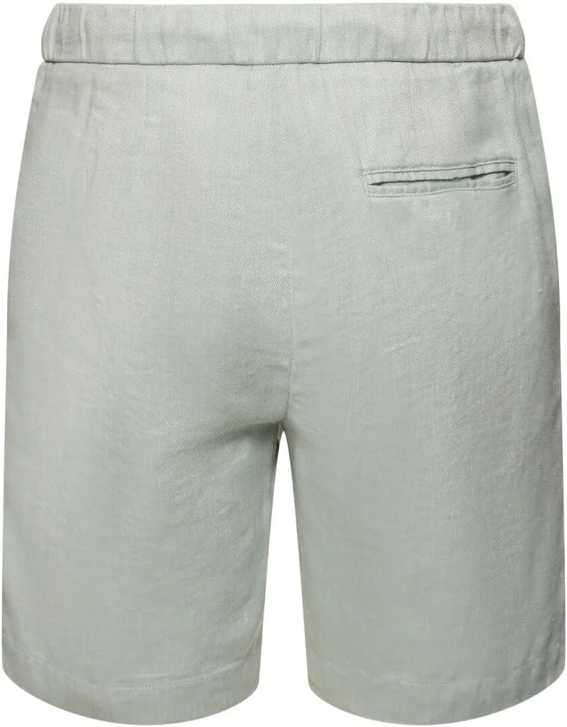 Men's Casual Cotton Linen Shorts Linen Shorts Casual Cotton Elastic Waist Summer Beach Vacation Shorts with Pockets