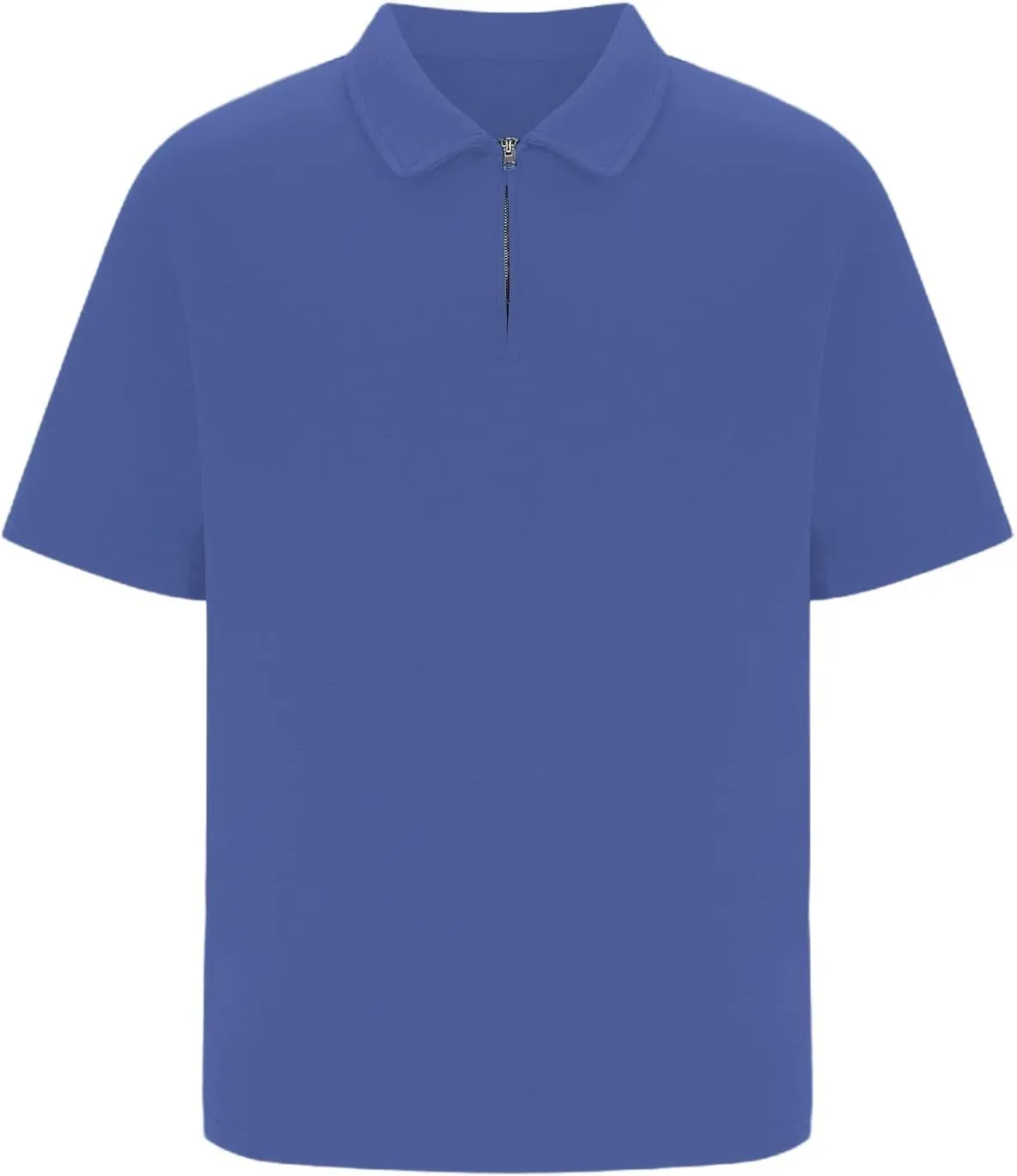 Men's Henley Quarter Zip T Shirt Plus Size Short Sleeve Loose Fit Lapel Breathable Top Quick Dry Gym Travel Work Outfit