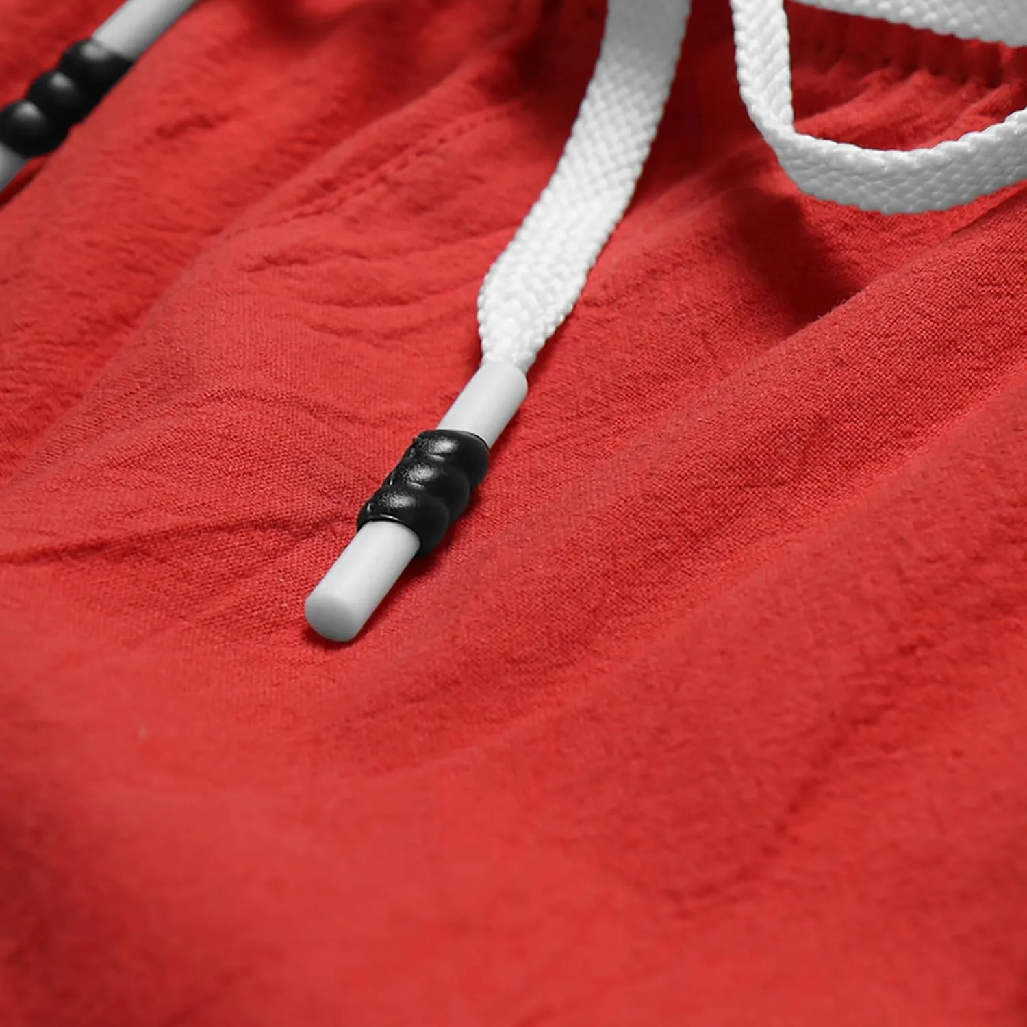 Men's Linen Shorts 11 Inch Inseam Flat Front Elastic Waist Shorts Casual Drawstring Casual Athletic Lounge Wide Leg Shorts