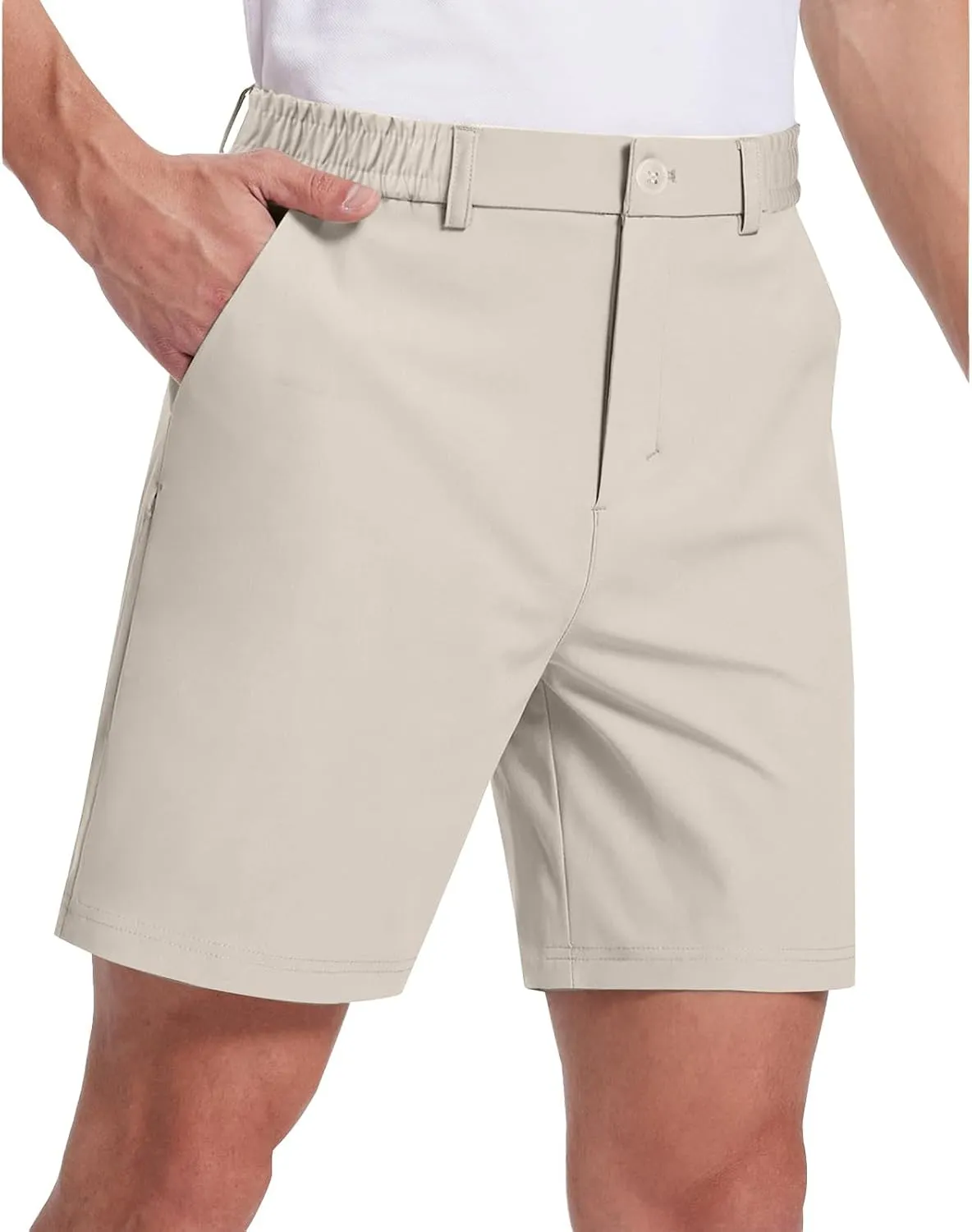 Mens Shorts Casual Bermuda Shorts Classic Fit Golf Athletic Shorts Lightweight Stretch Dress Shorts with Pockets