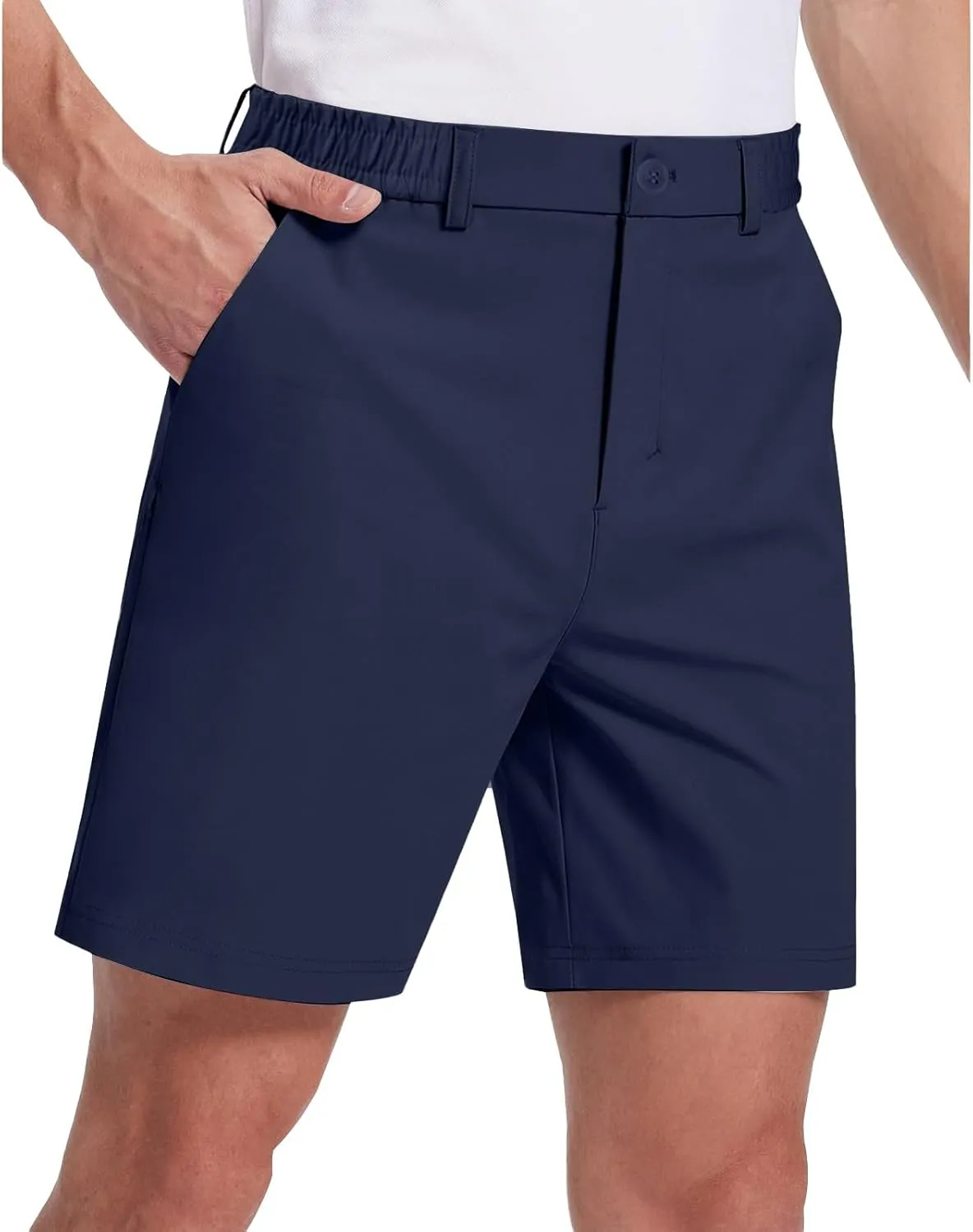 Mens Shorts Casual Bermuda Shorts Classic Fit Golf Athletic Shorts Lightweight Stretch Dress Shorts with Pockets