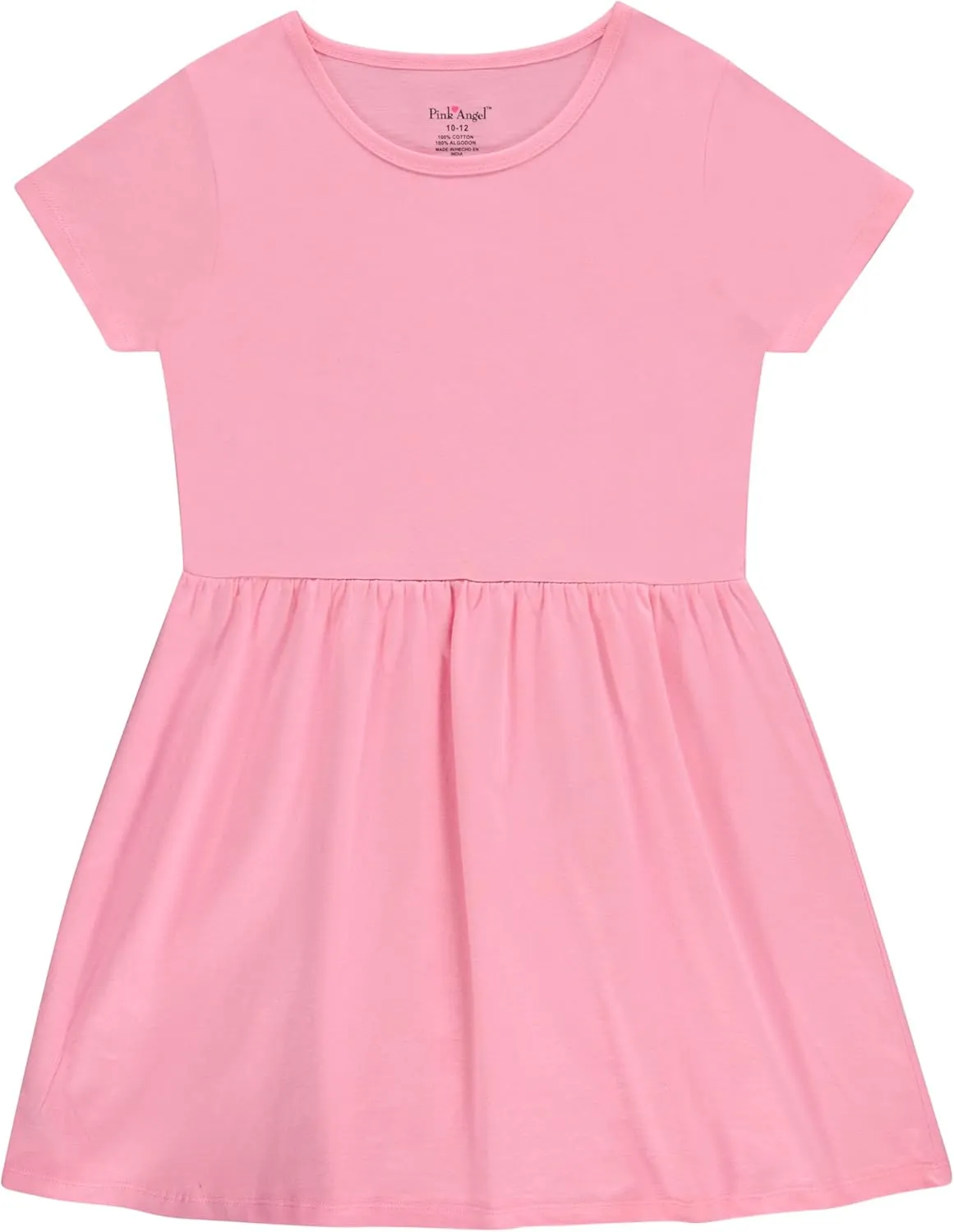 Pink Angel Girls' 2-Pack Short Sleeve Cotton Dresses - Superior Comfort, Breathable, Durable, and Easy Maintenance