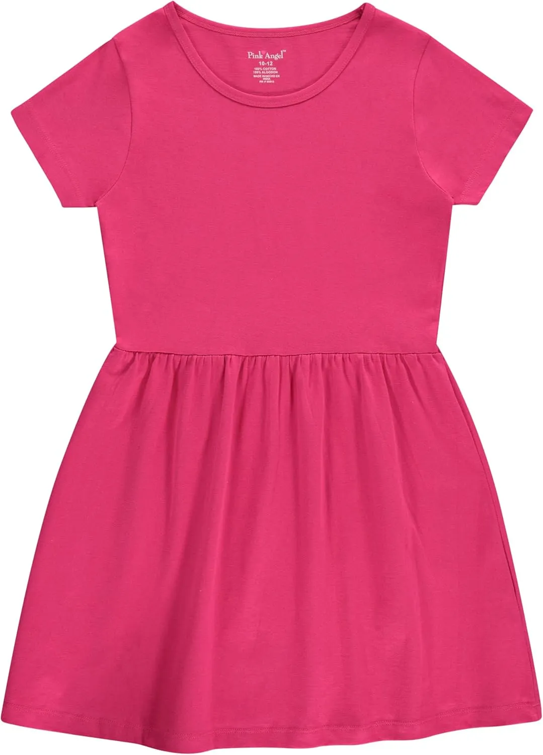 Pink Angel Girls' 2-Pack Short Sleeve Cotton Dresses - Superior Comfort, Breathable, Durable, and Easy Maintenance