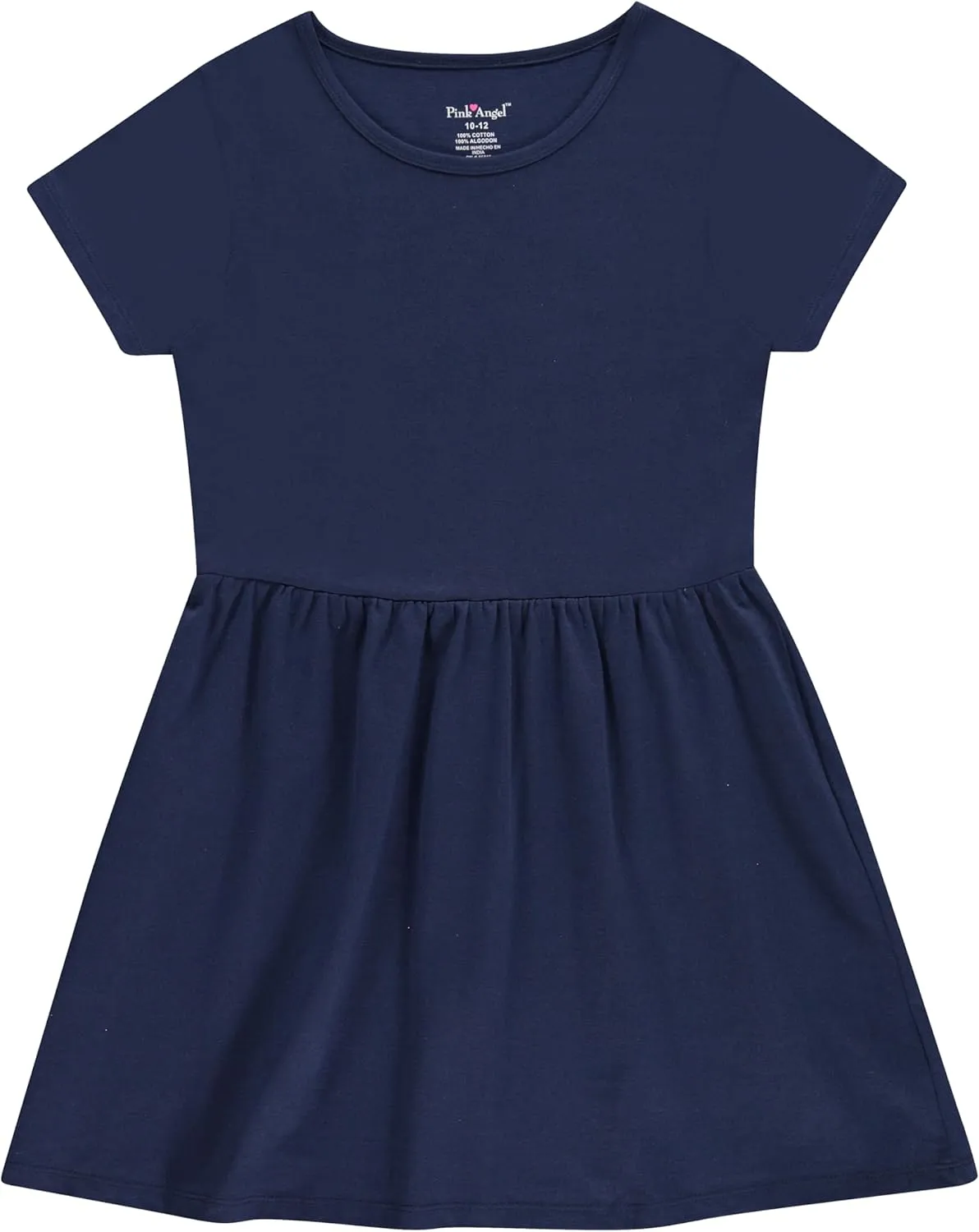 Pink Angel Girls' 2-Pack Short Sleeve Cotton Dresses - Superior Comfort, Breathable, Durable, and Easy Maintenance
