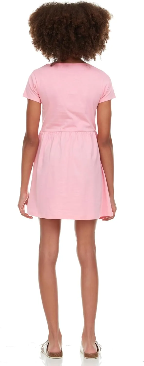 Pink Angel Girls' 2-Pack Short Sleeve Cotton Dresses - Superior Comfort, Breathable, Durable, and Easy Maintenance