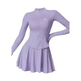 Purple long sleeves top & skirt set