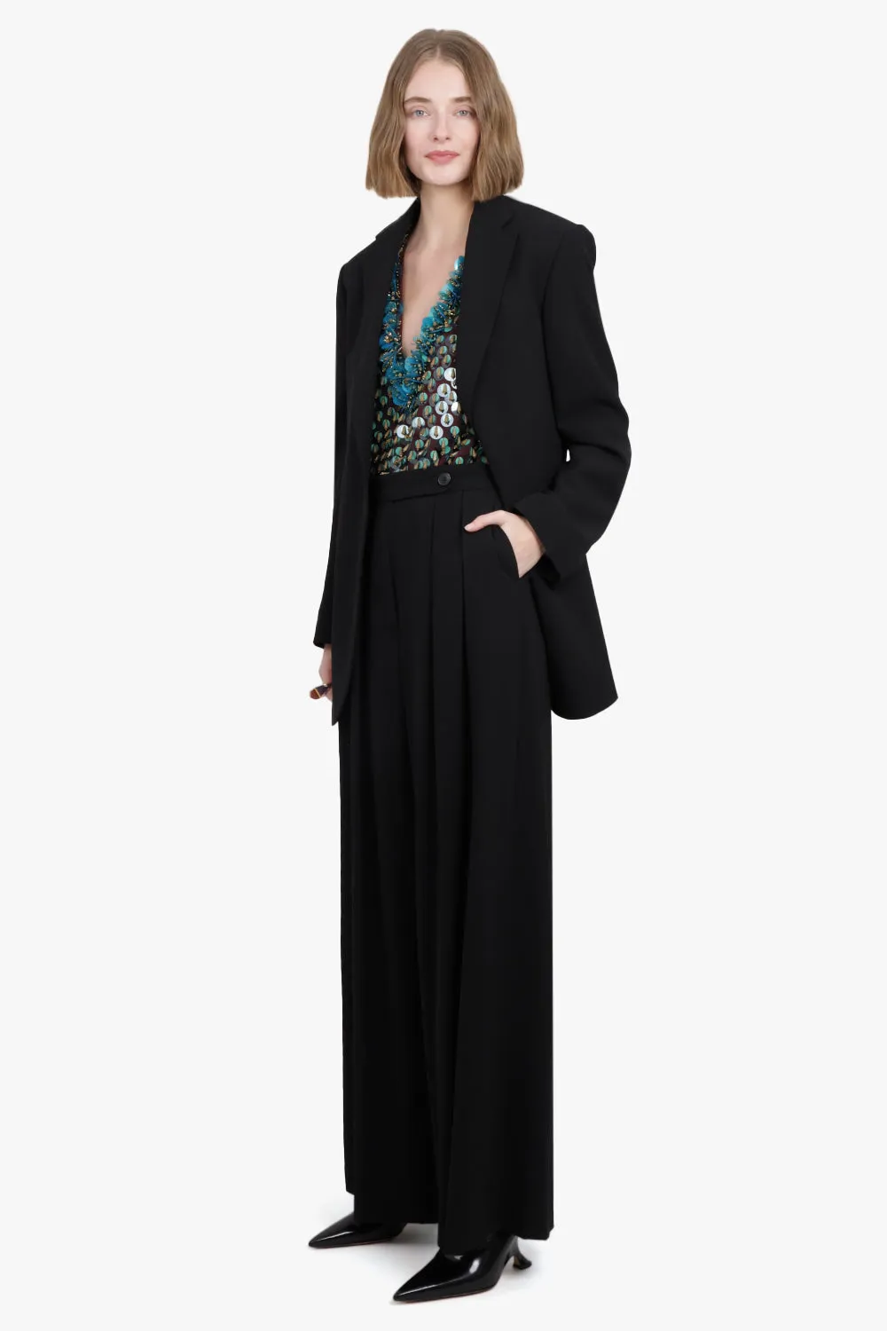 Single Breasted Oversized Blazer | Black