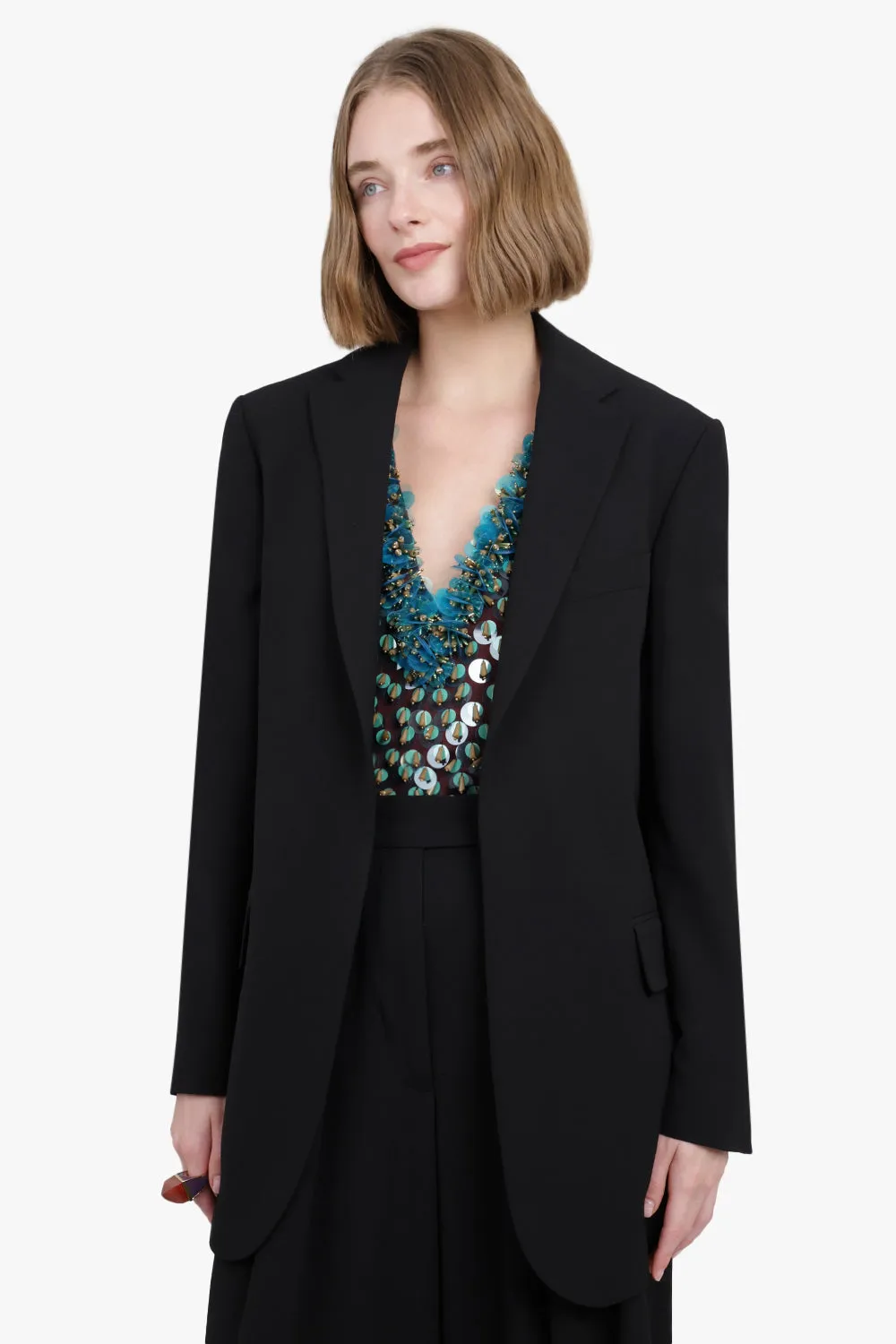 Single Breasted Oversized Blazer | Black