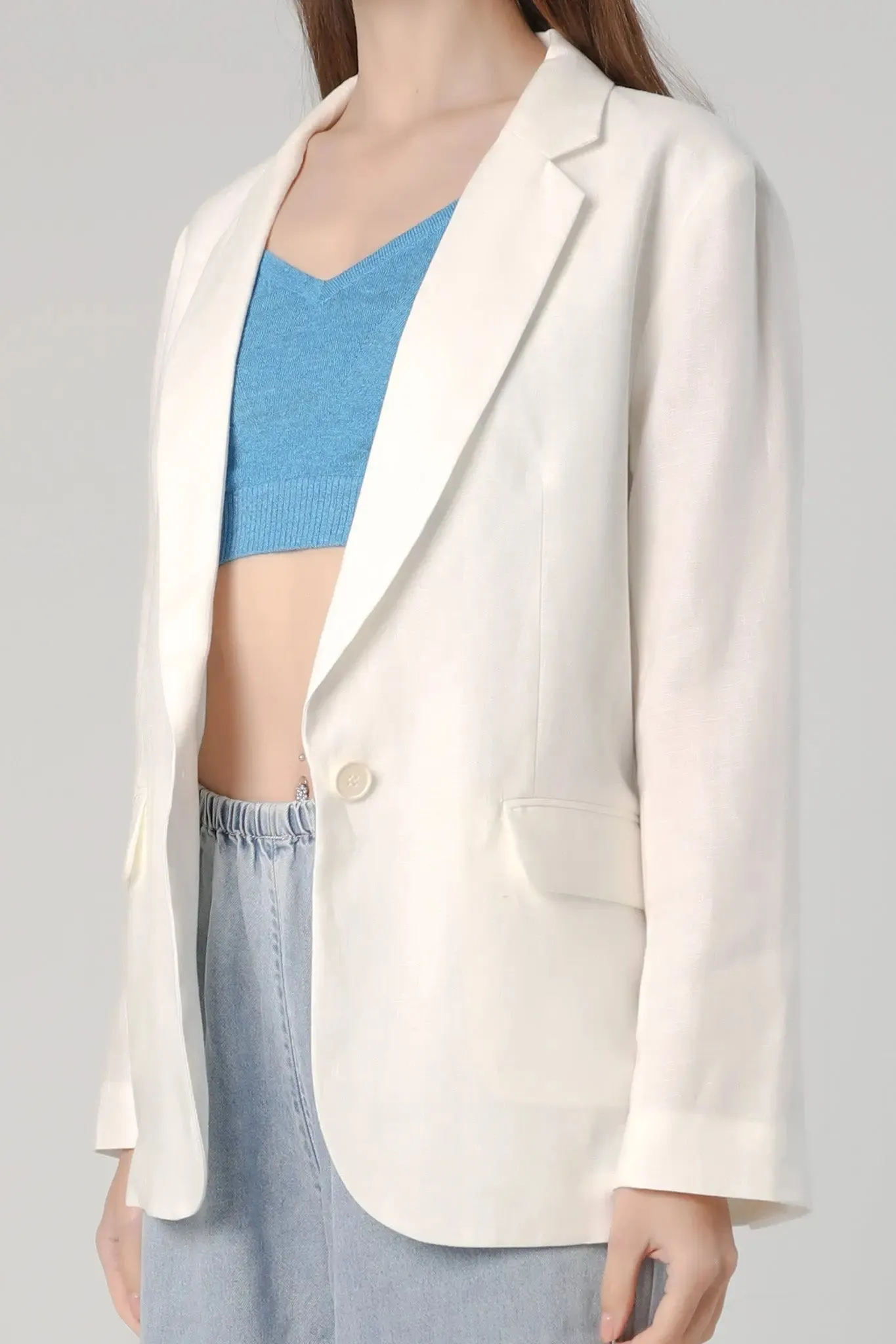 Slim Fit Linen Blazer