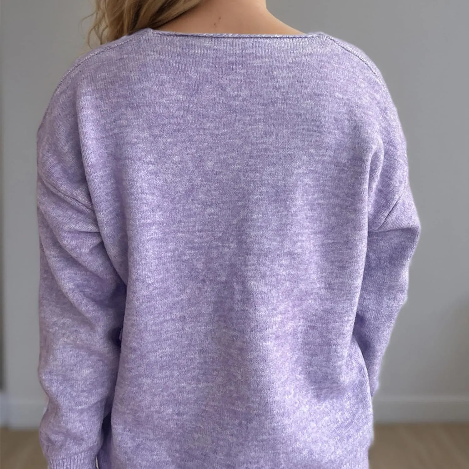 Sweaters for Women Trendy Crewneck Ribbed Knit Sweater Loose Fit Casual Solid Long Sleeve Pullover Trendy Tops