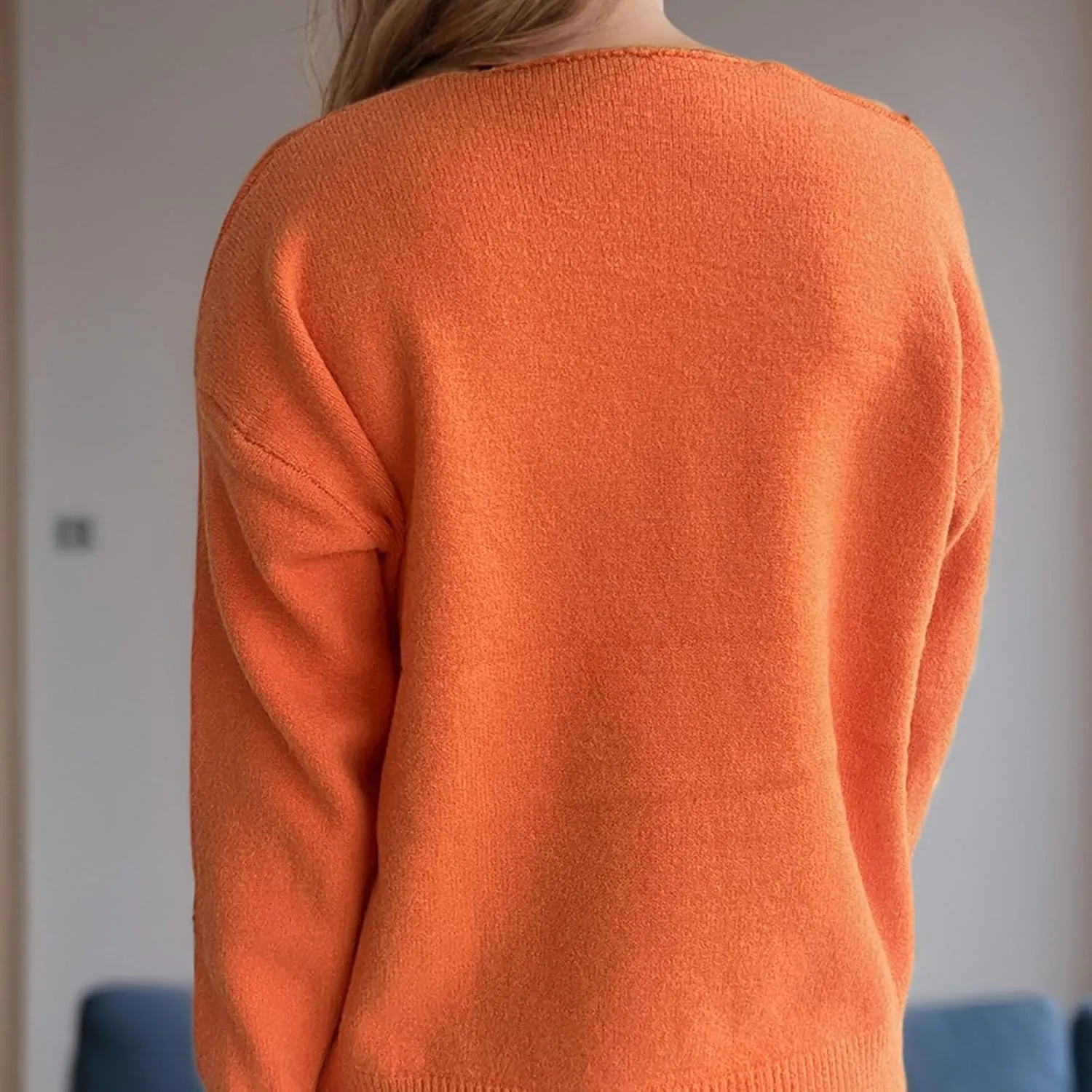 Sweaters for Women Trendy Crewneck Ribbed Knit Sweater Loose Fit Casual Solid Long Sleeve Pullover Trendy Tops
