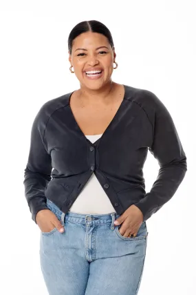 The Universal Cardigan: Crop - Magic Double Knit - Ink