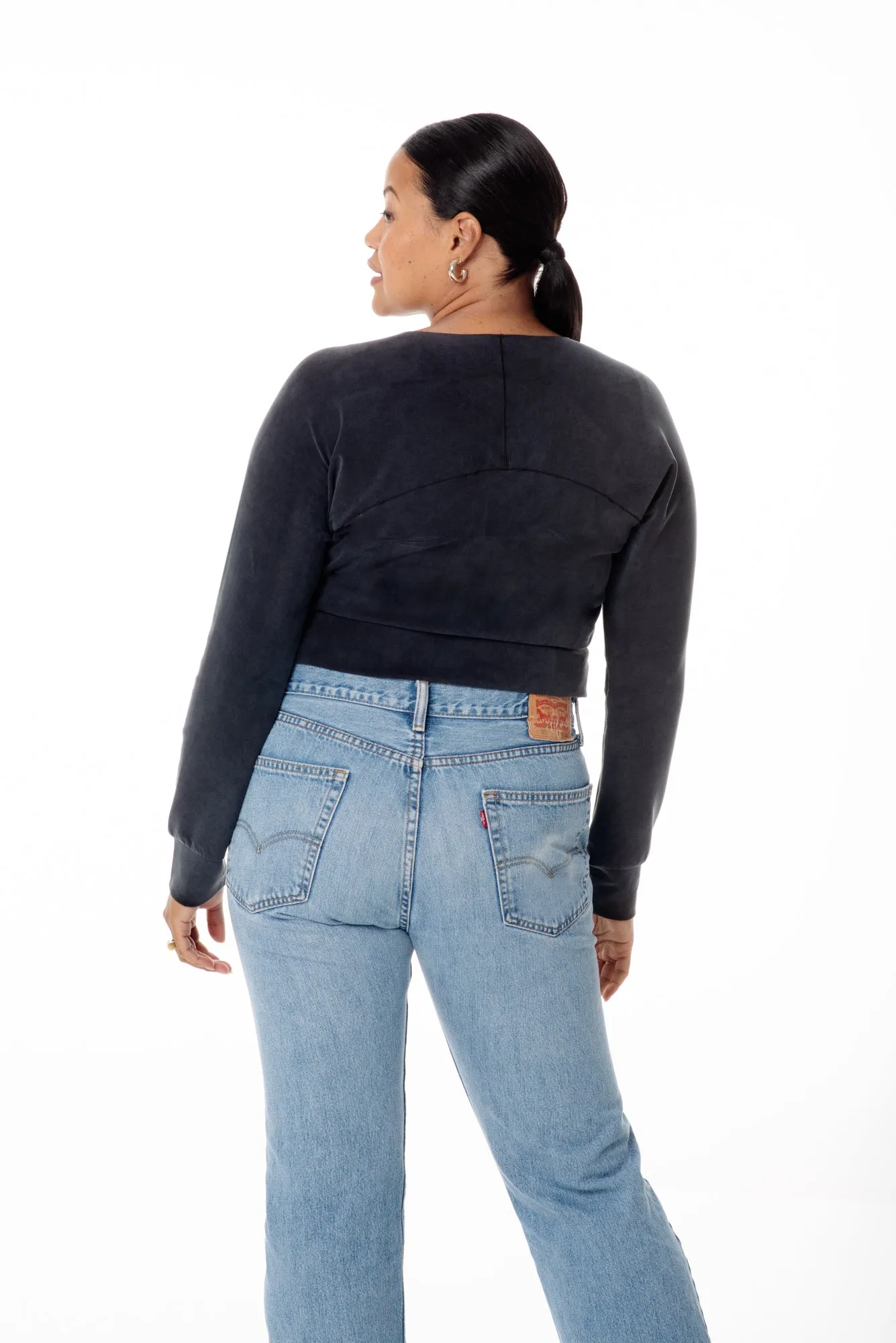 The Universal Cardigan: Crop - Magic Double Knit - Ink